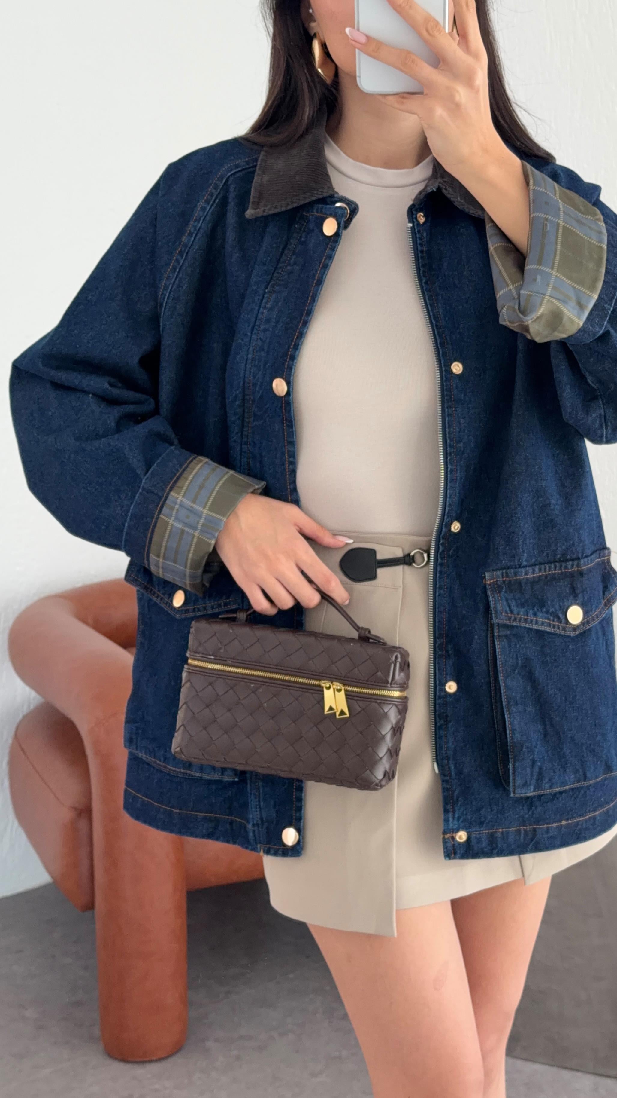 Cepli Astarlı Denim Ceket
