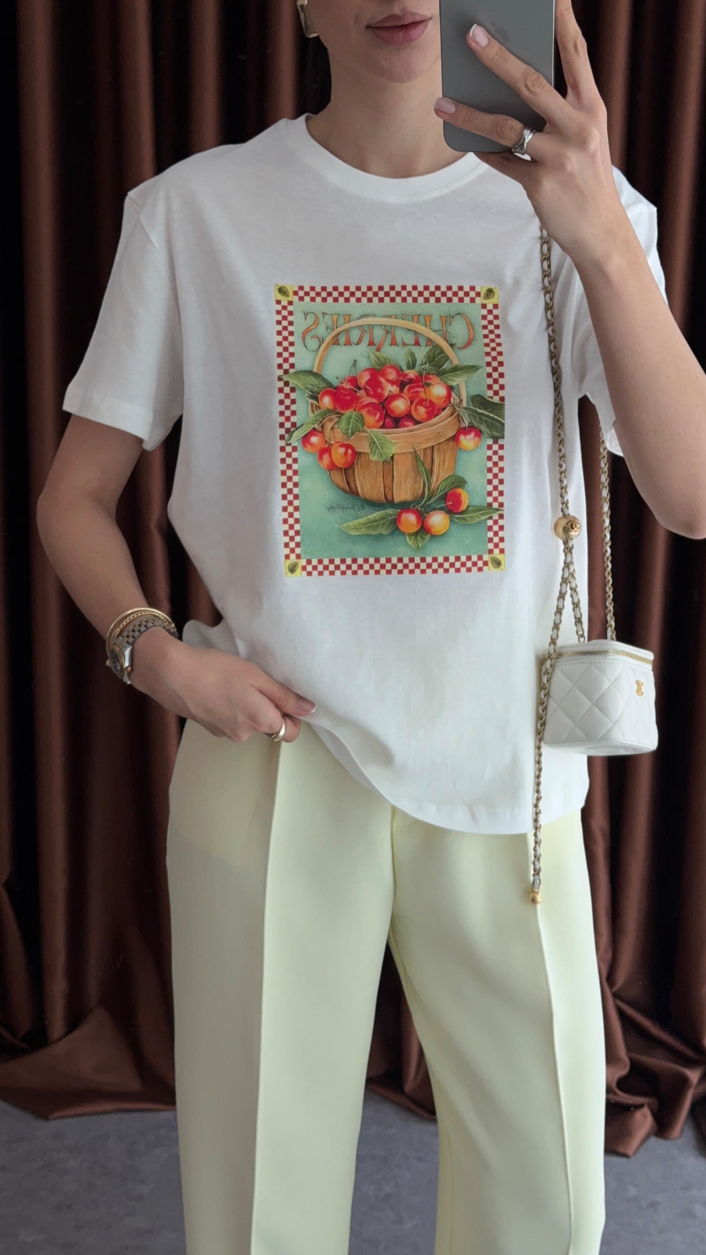 Cherries Beyaz Tshirt