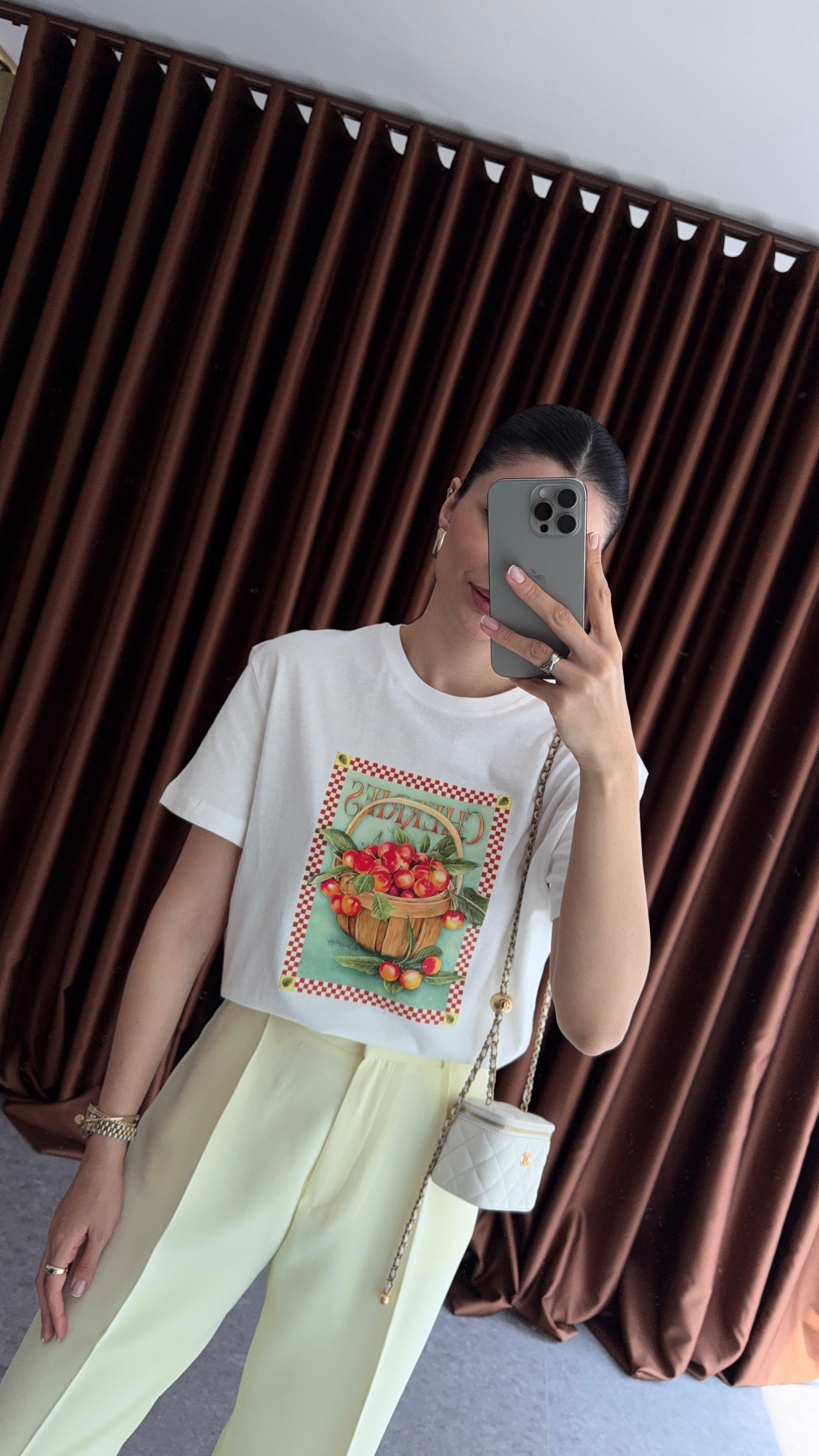 Cherries Beyaz Tshirt