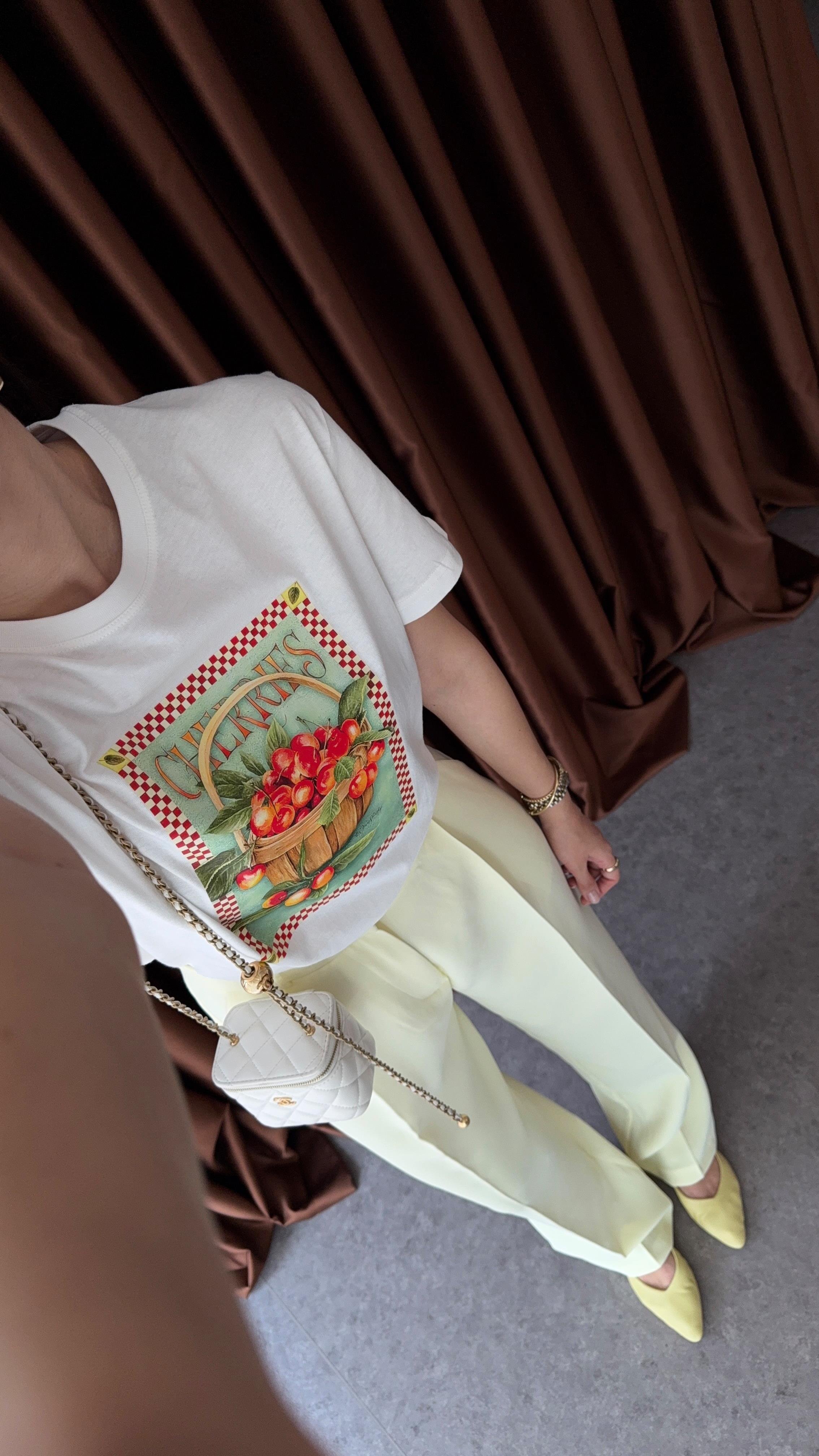 Cherries Beyaz Tshirt