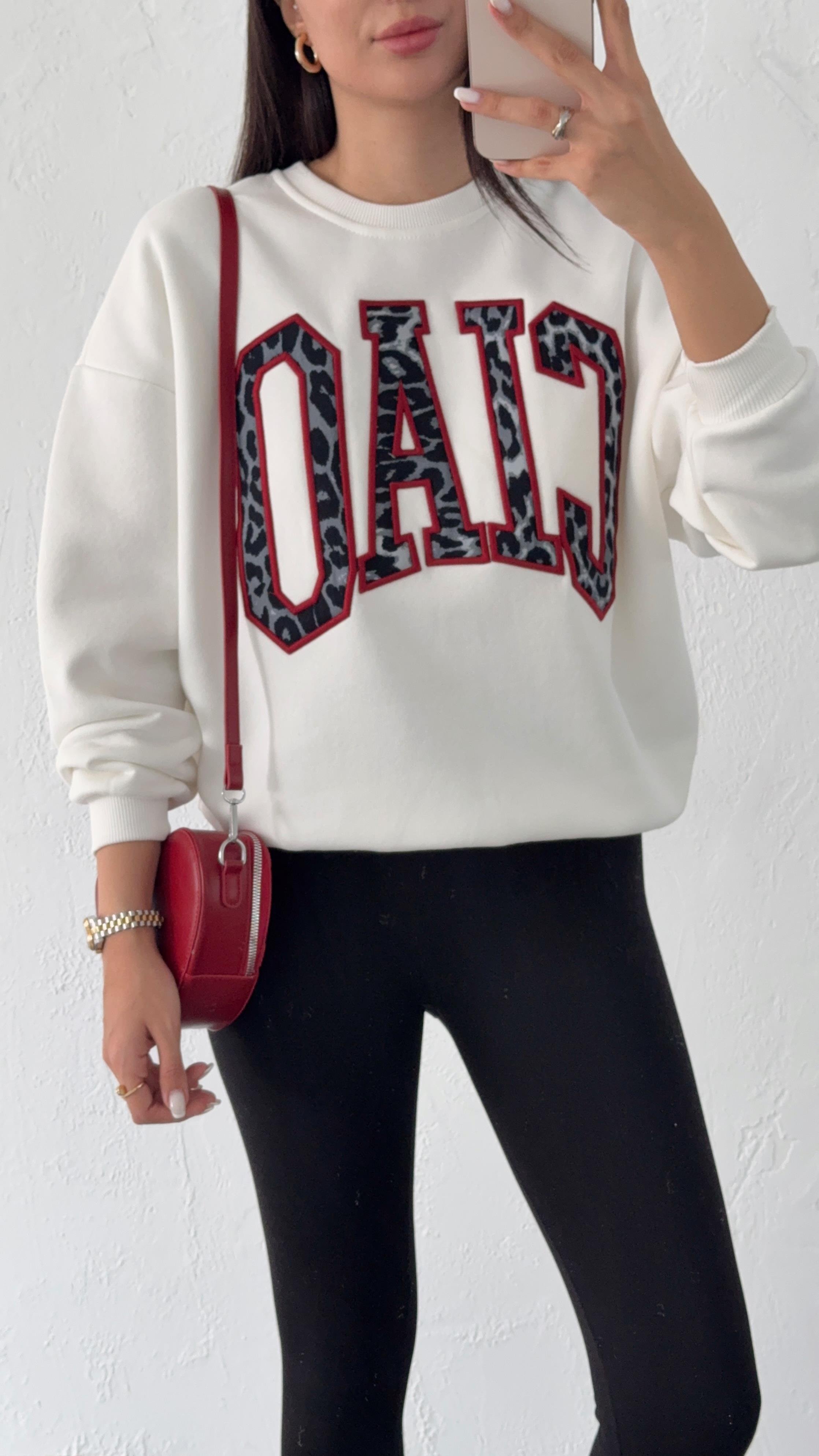 Ciao Leopar Nakışlı Sweat