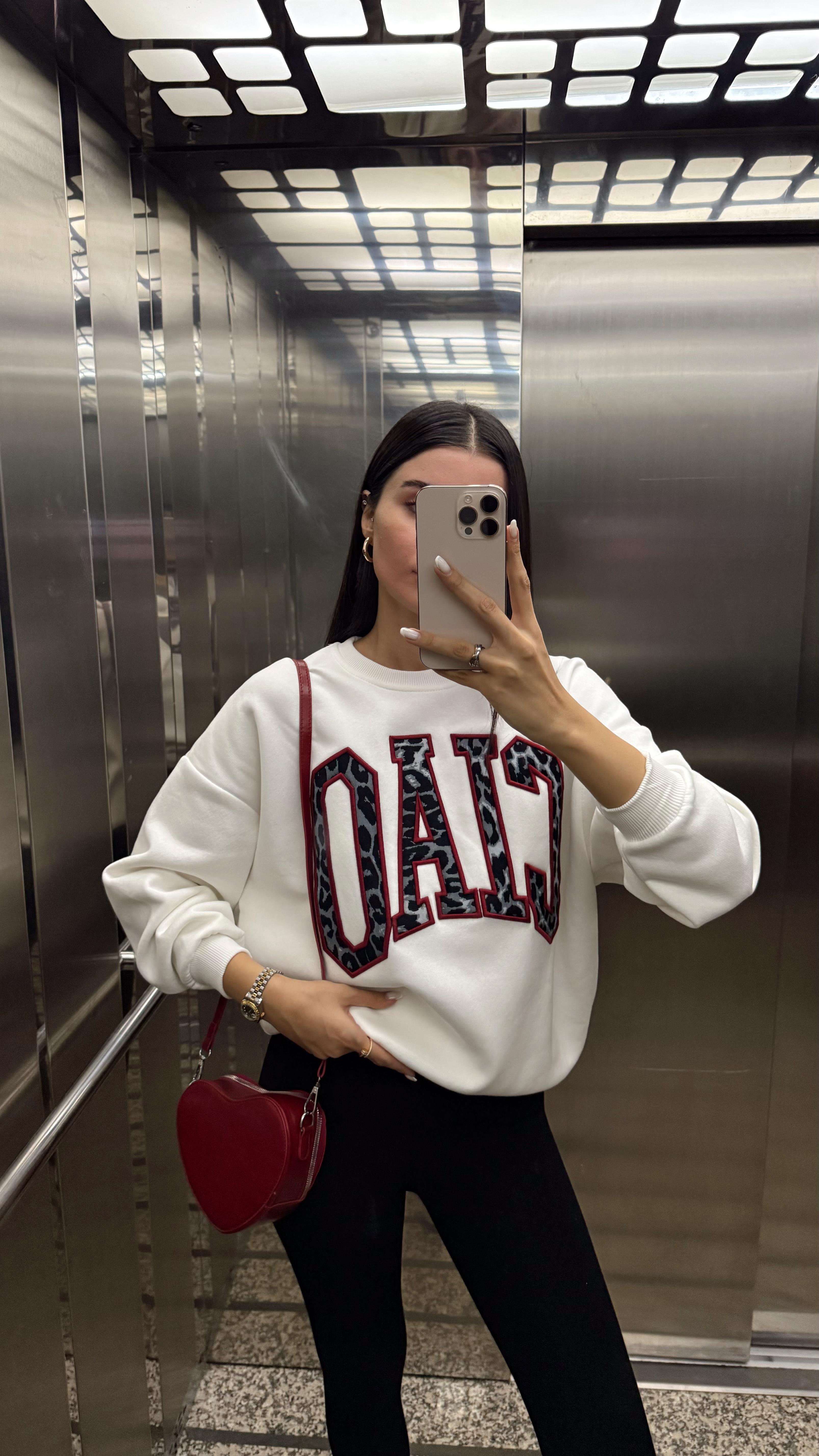 Ciao Leopar Nakışlı Sweat