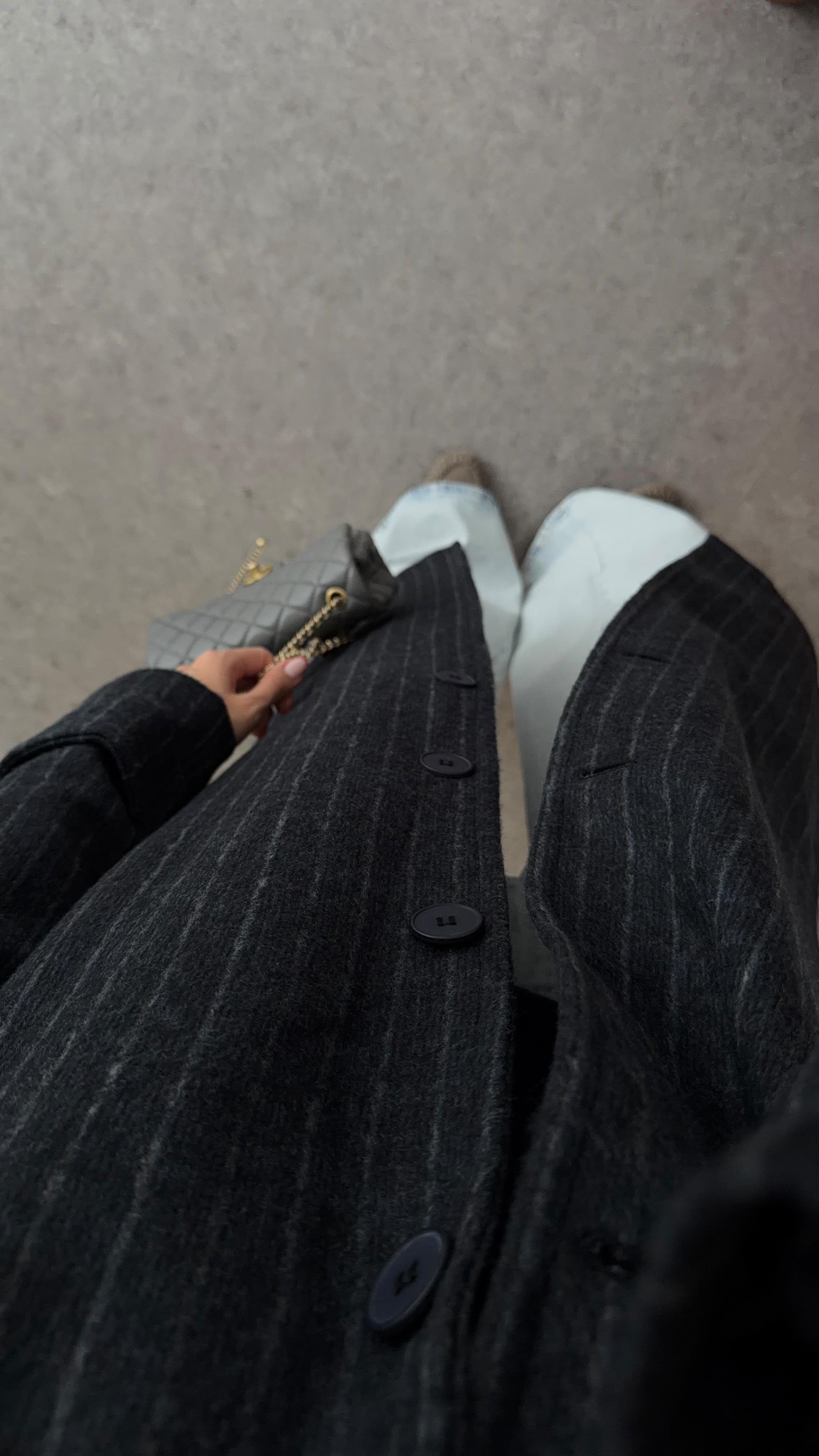 Çizgili Lacivert Kaban