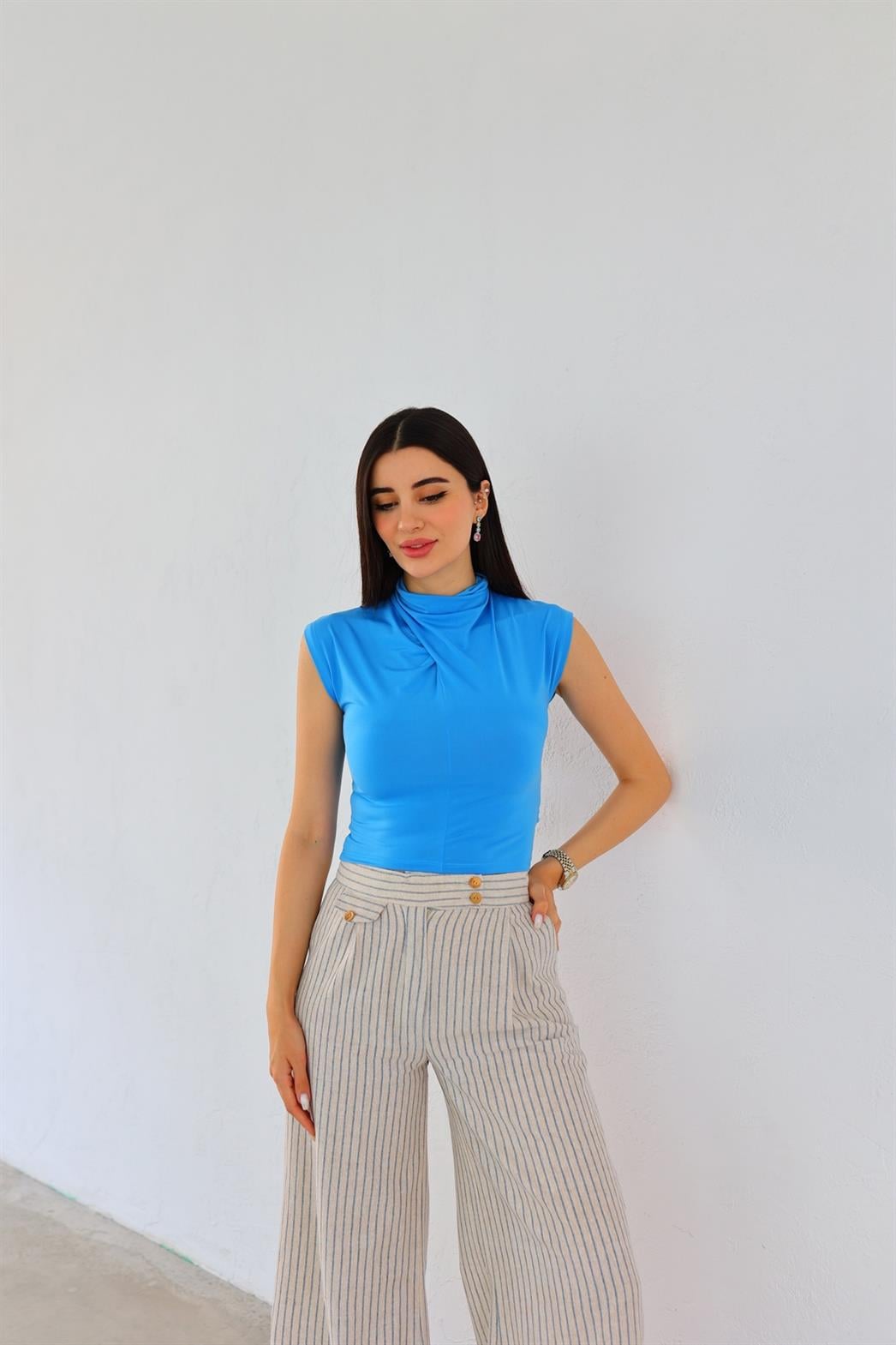 Degaje Yaka Mavi Bluz