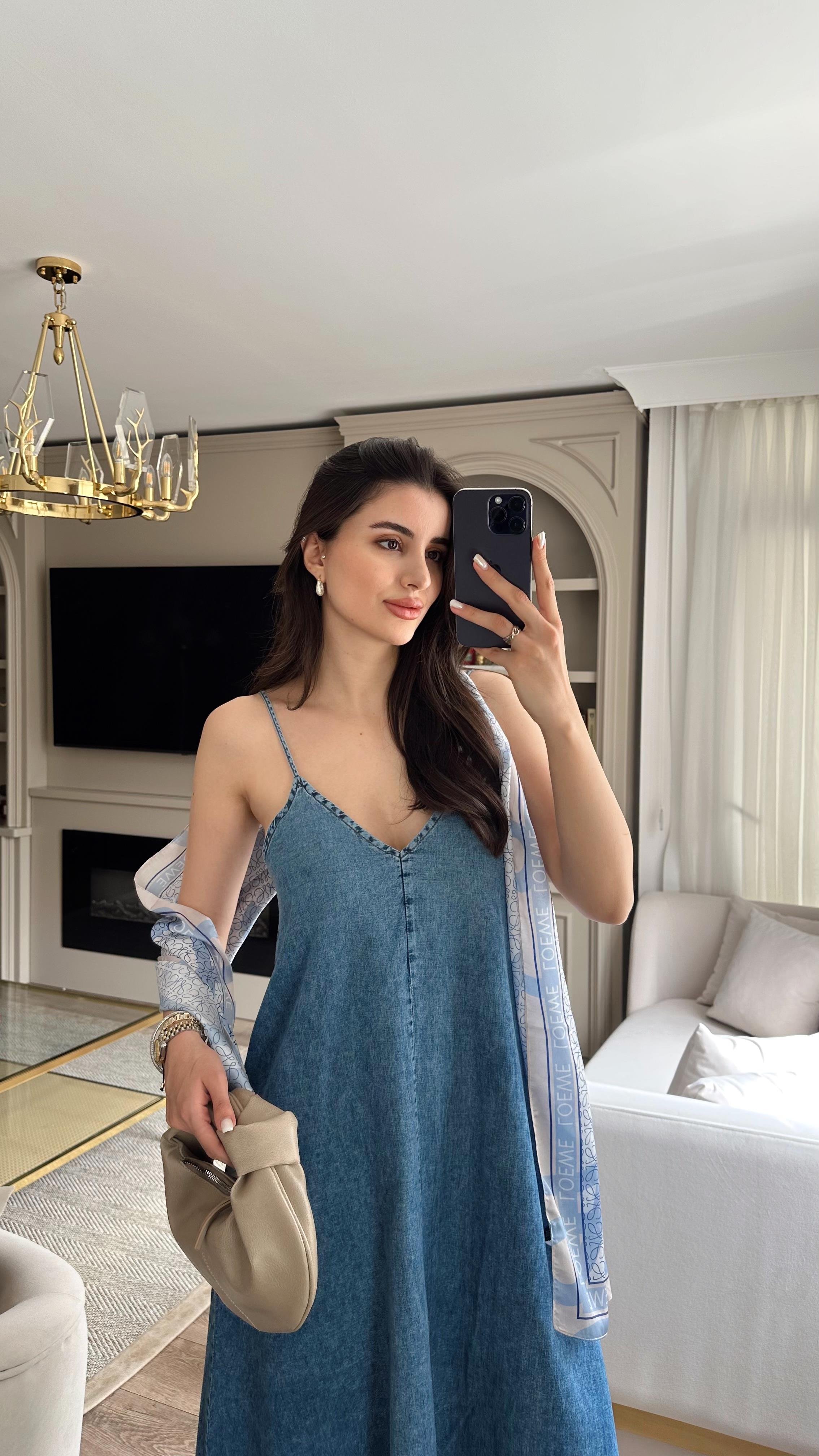 Denim Tencel Elbise