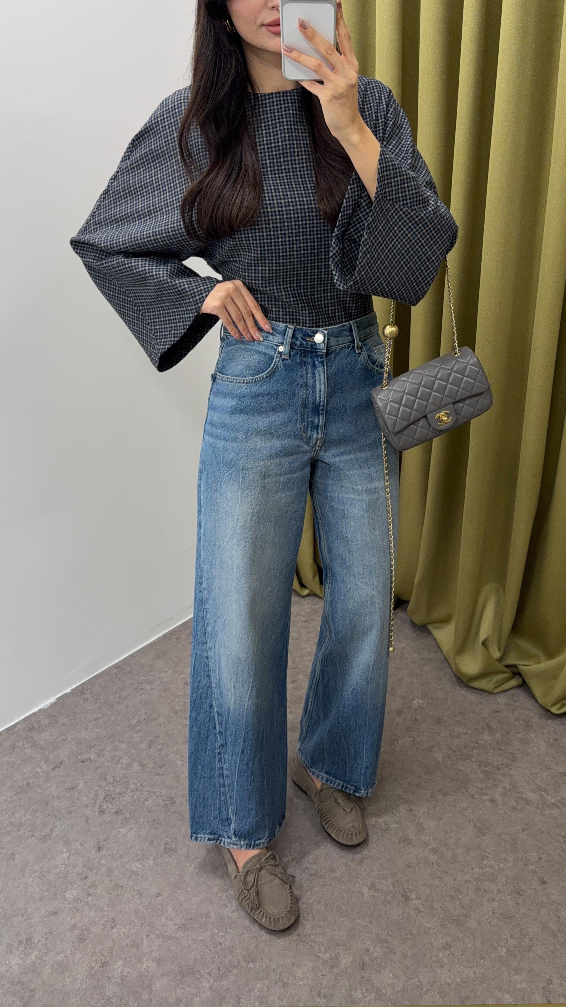 Dikiş Detaylı Yıkamalı Salaş Jean