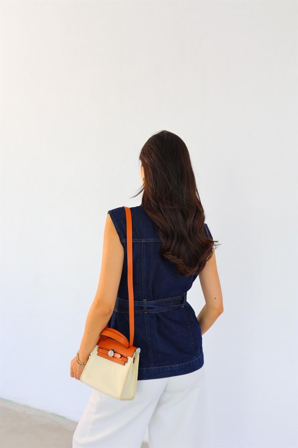 Dikişli Denim Yelek