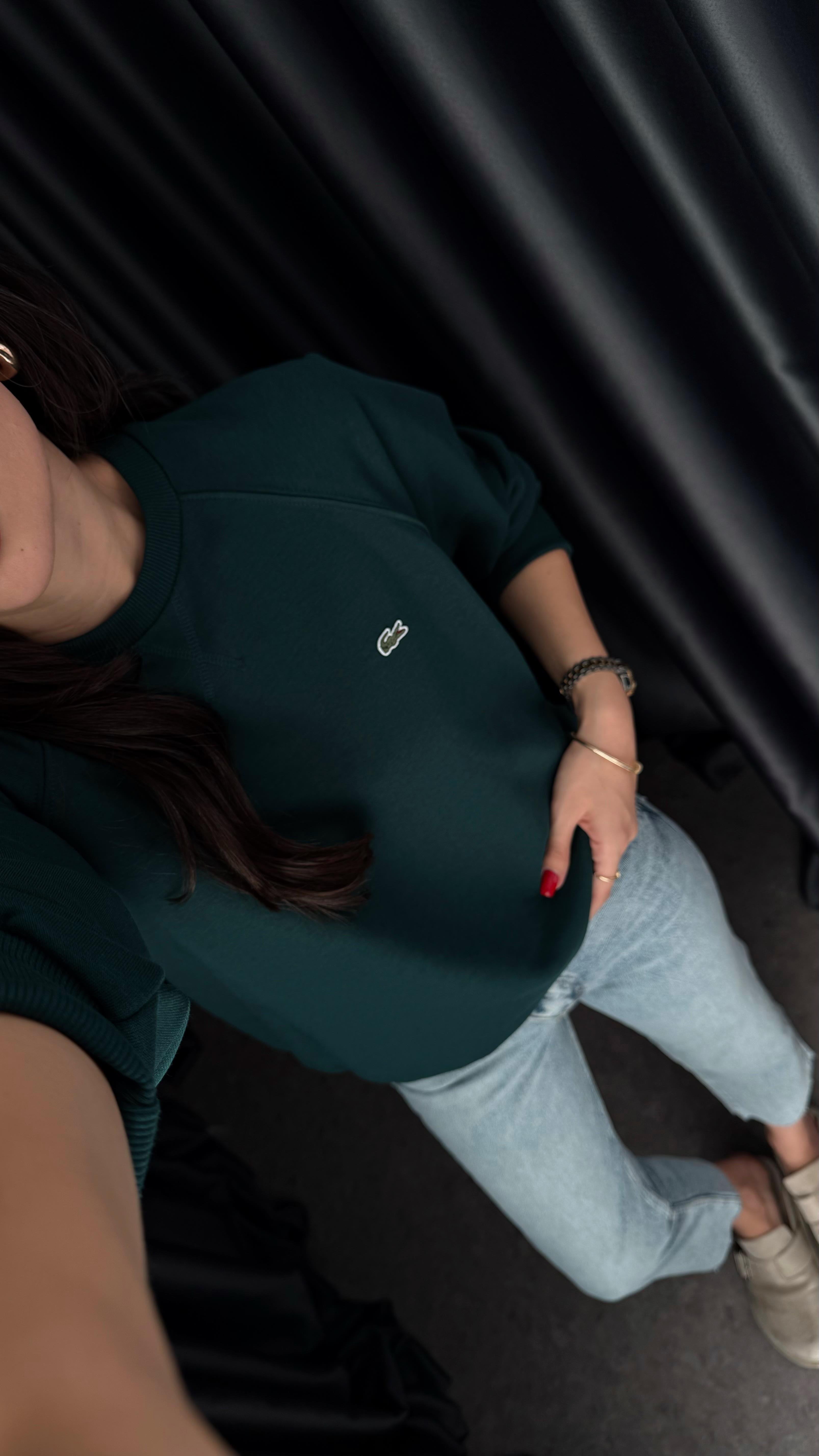 Dikişli Yeşil Sweat