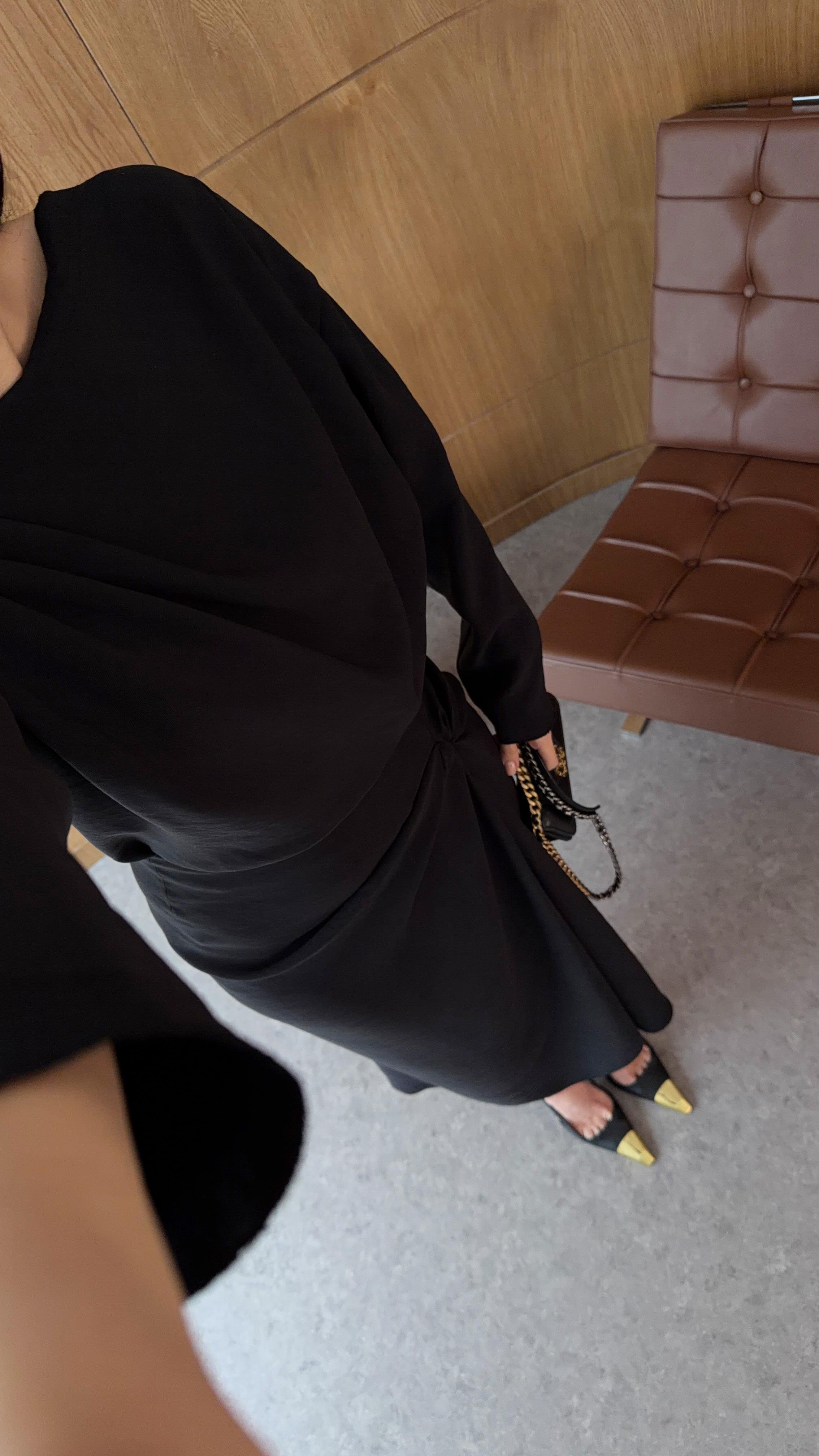 Drapeli Etek-Bluz Siyah Takım