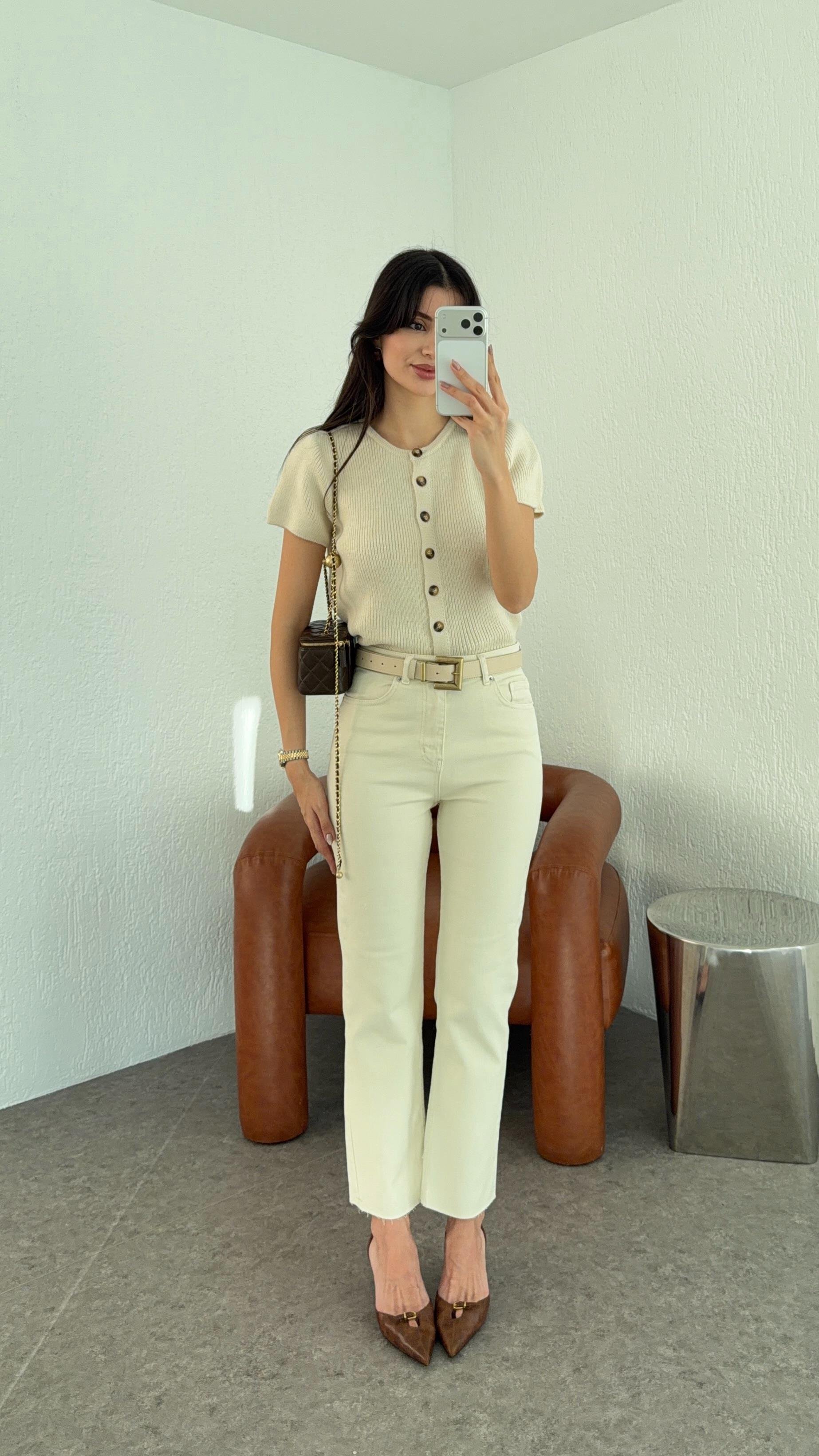 Ekru Boyfit Jean