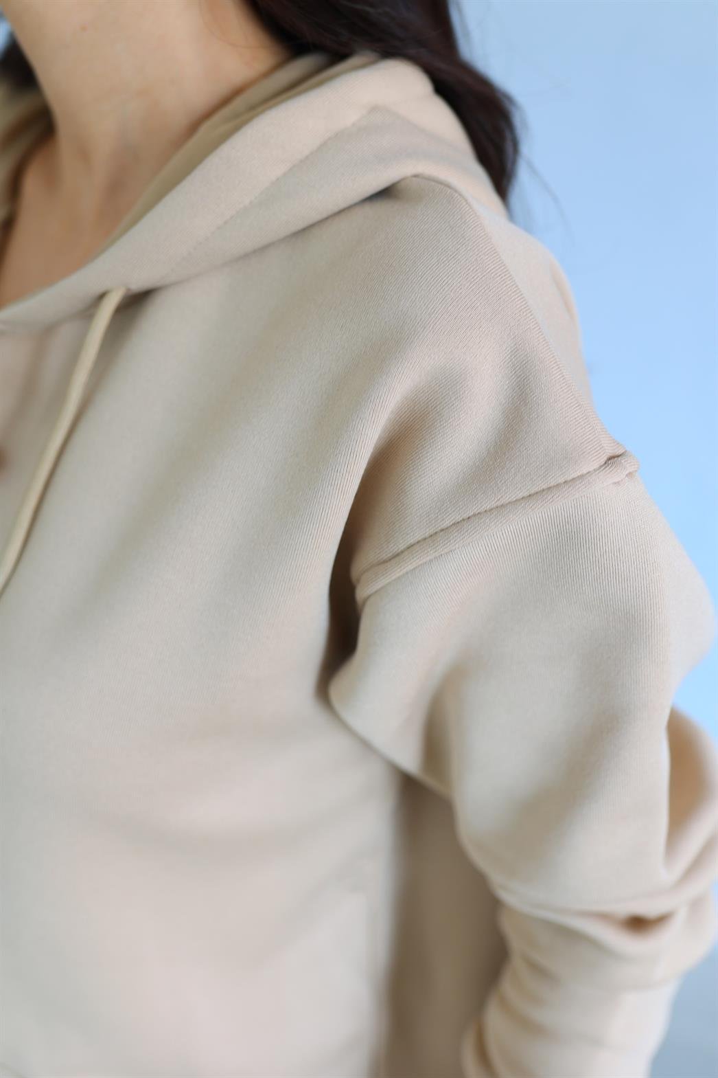 Fermuarlı Krem Sweat