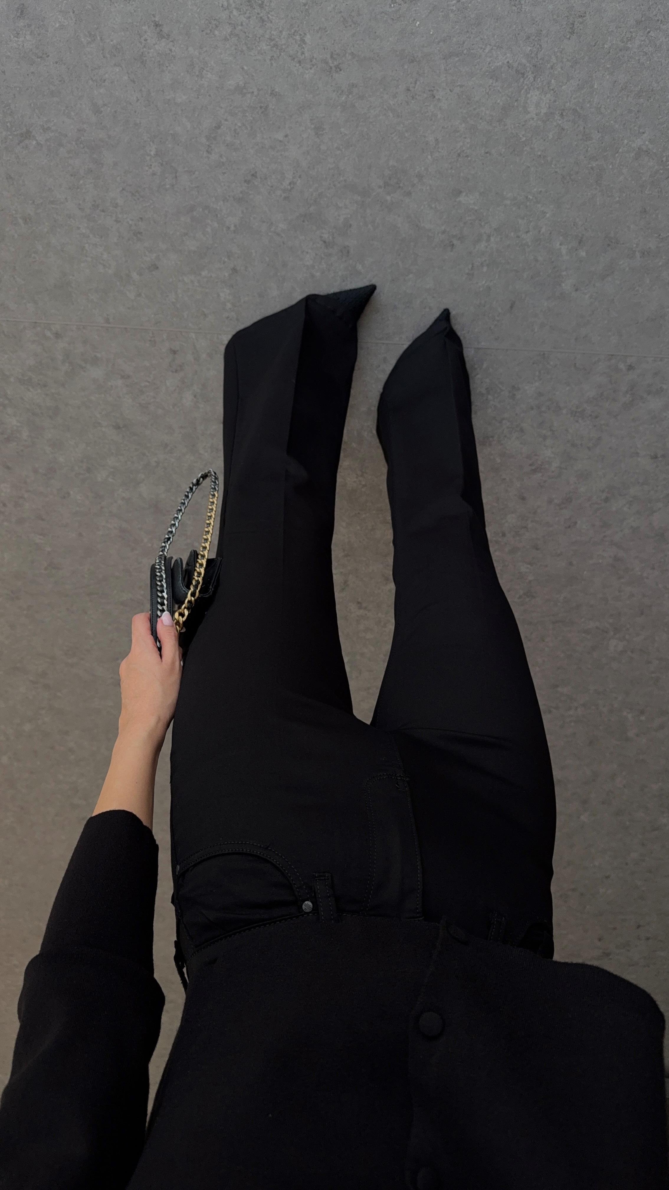 Full Likralı Siyah İspanyol Jean