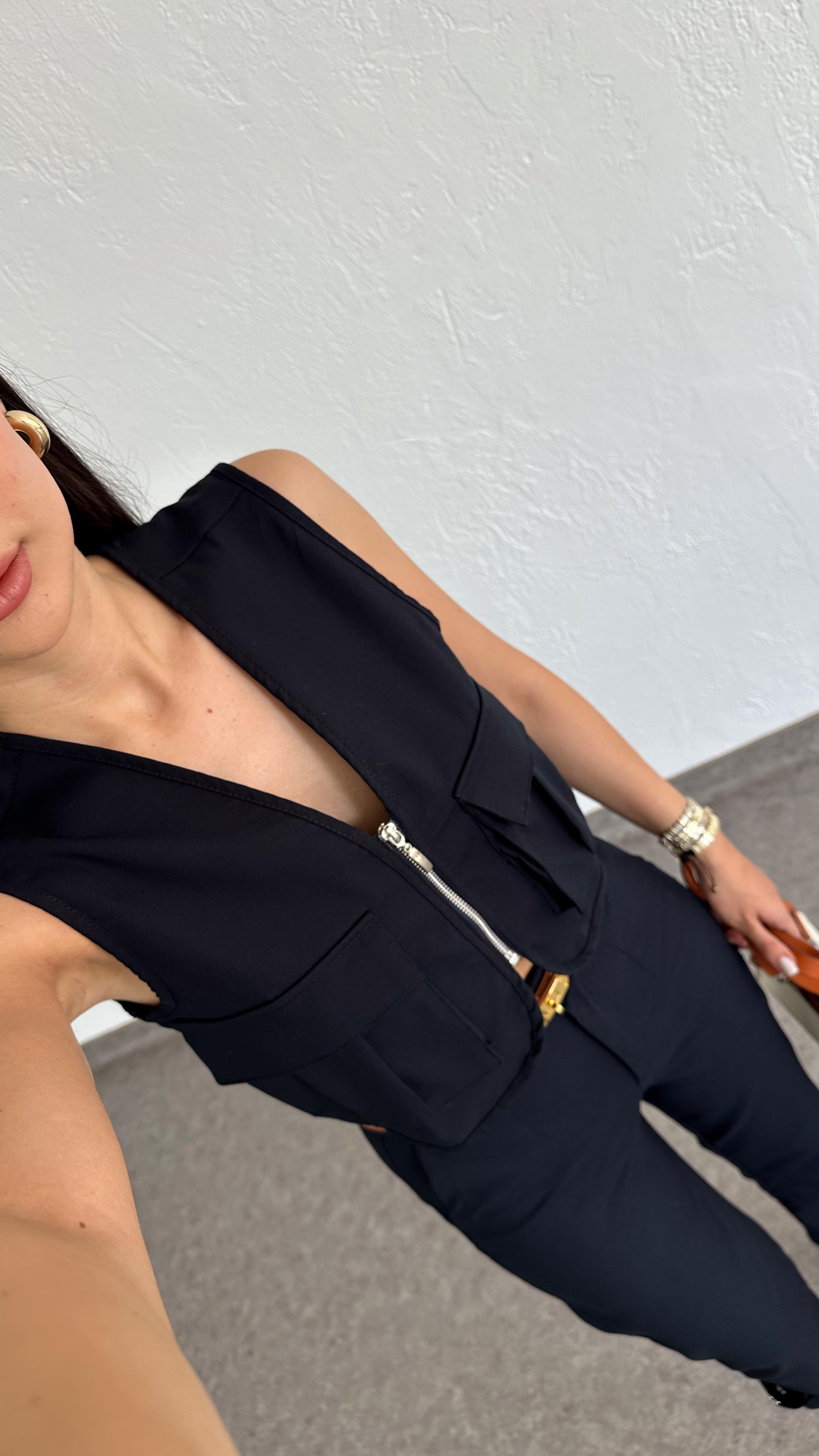 Gabardin Lacivert İkili Takım