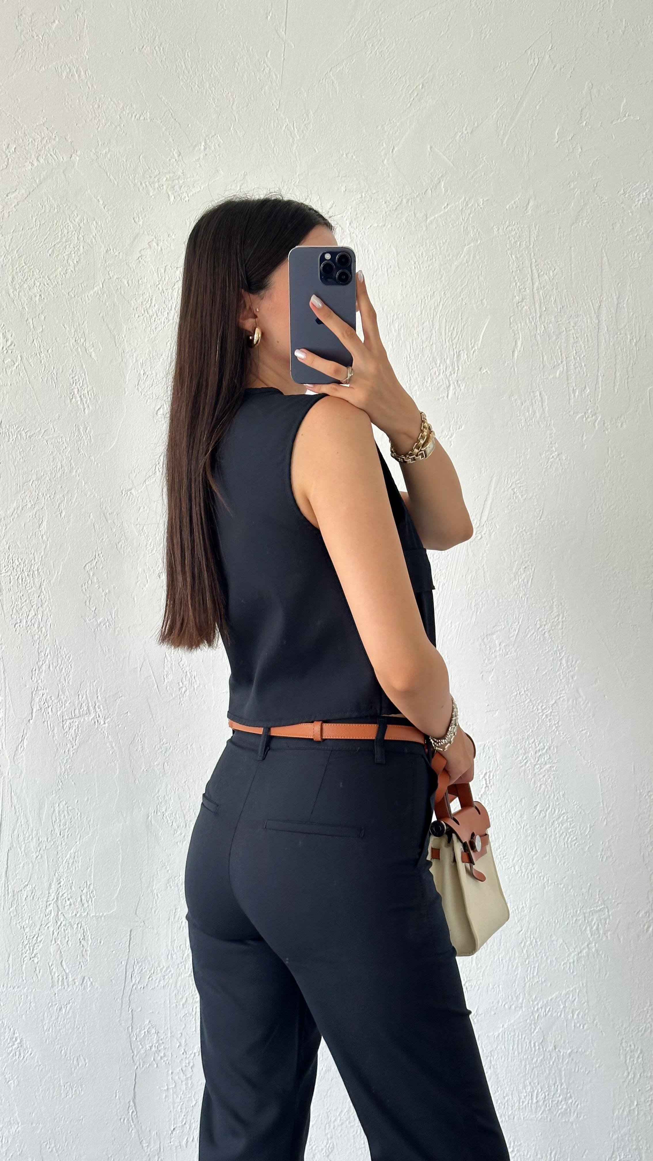 Gabardin Lacivert İkili Takım