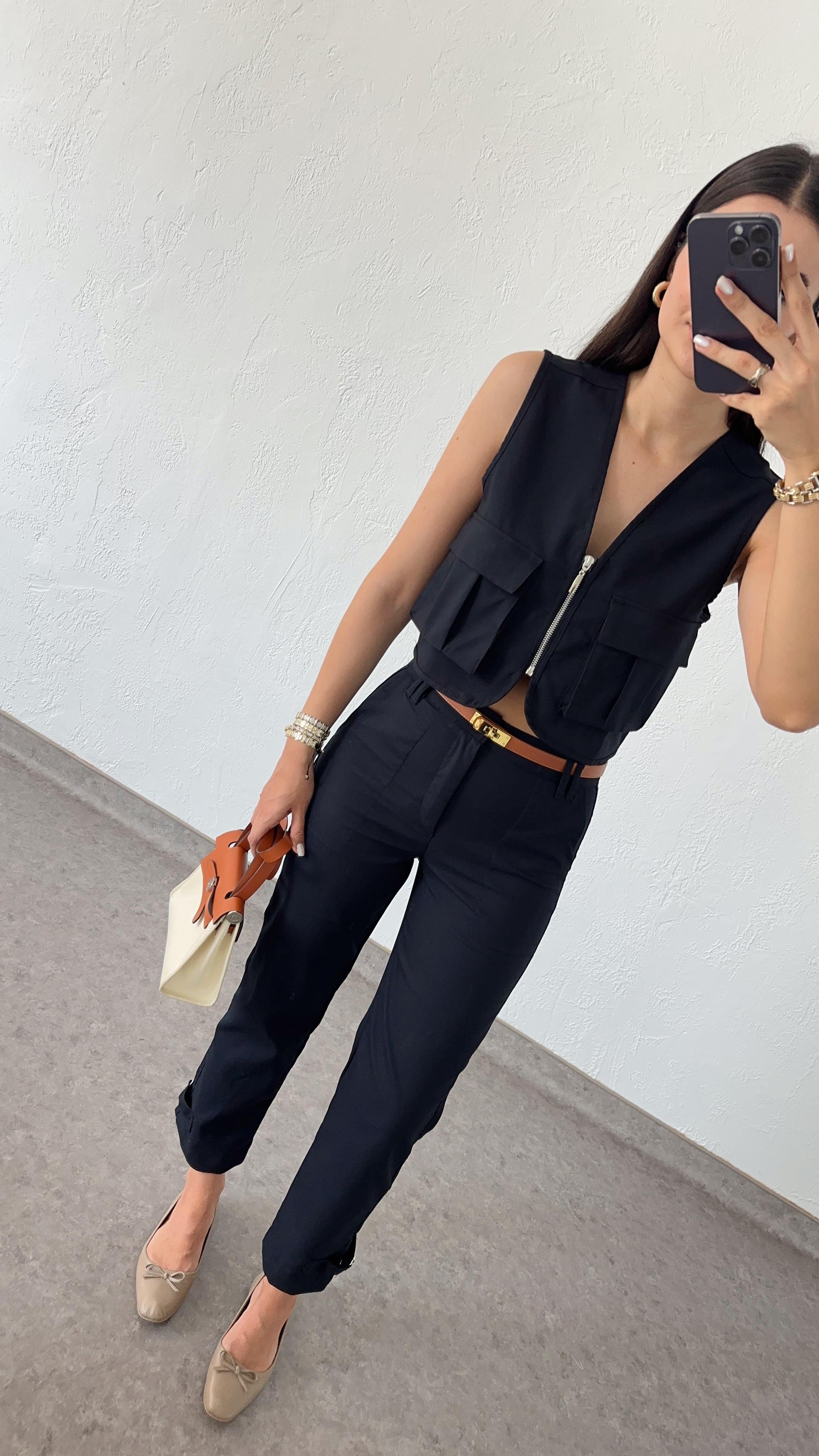 Gabardin Lacivert İkili Takım