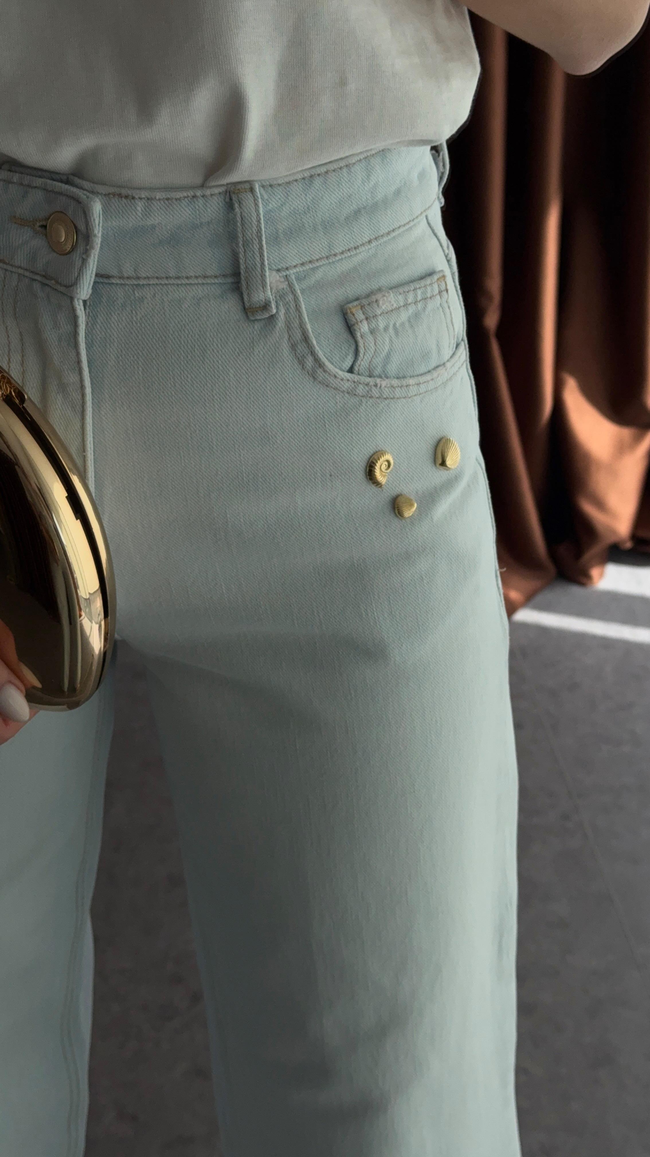 Gold Midye Açık Jean