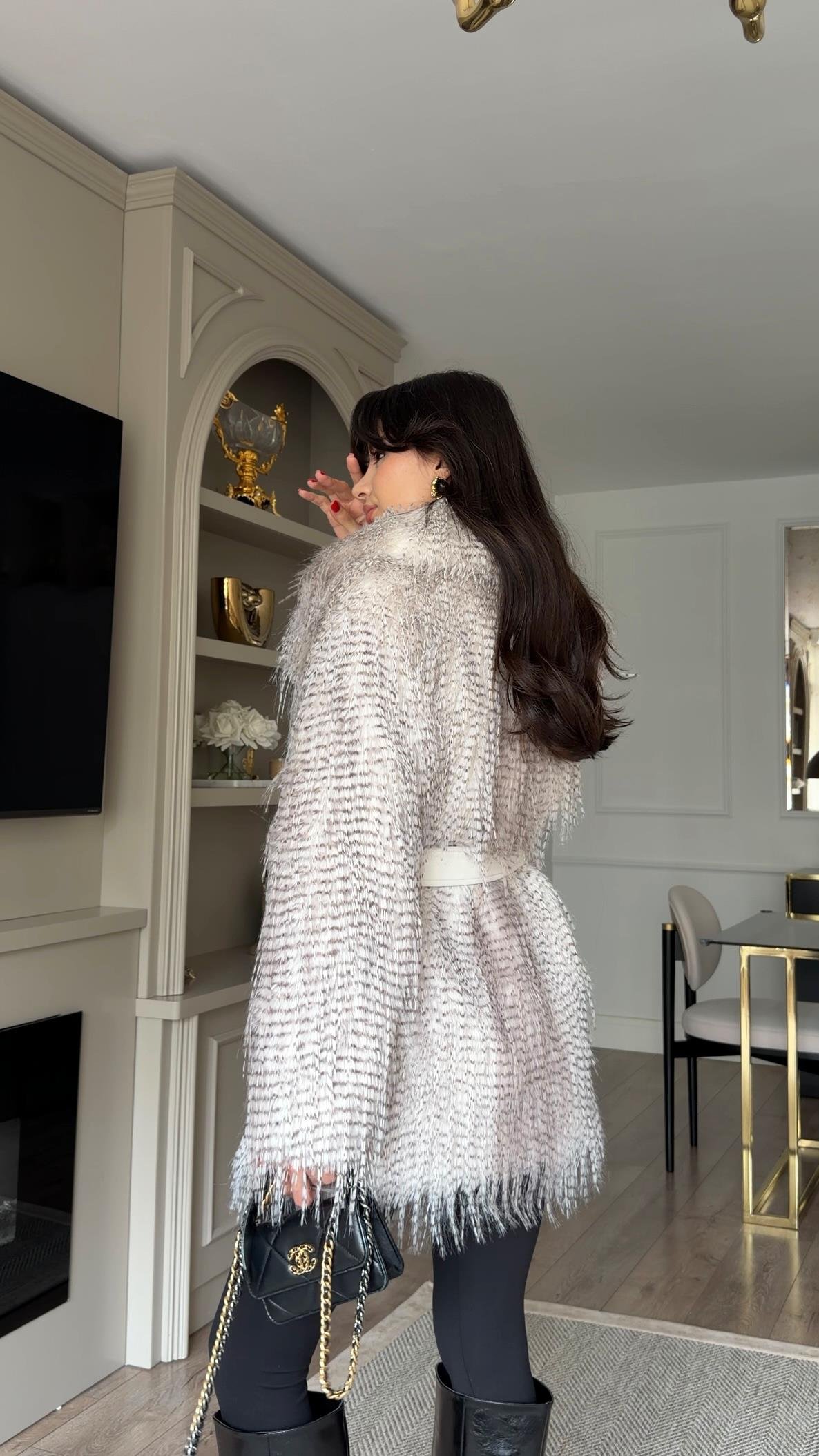 Gri Kırçıllı Tüylü Özel Seri Kürk