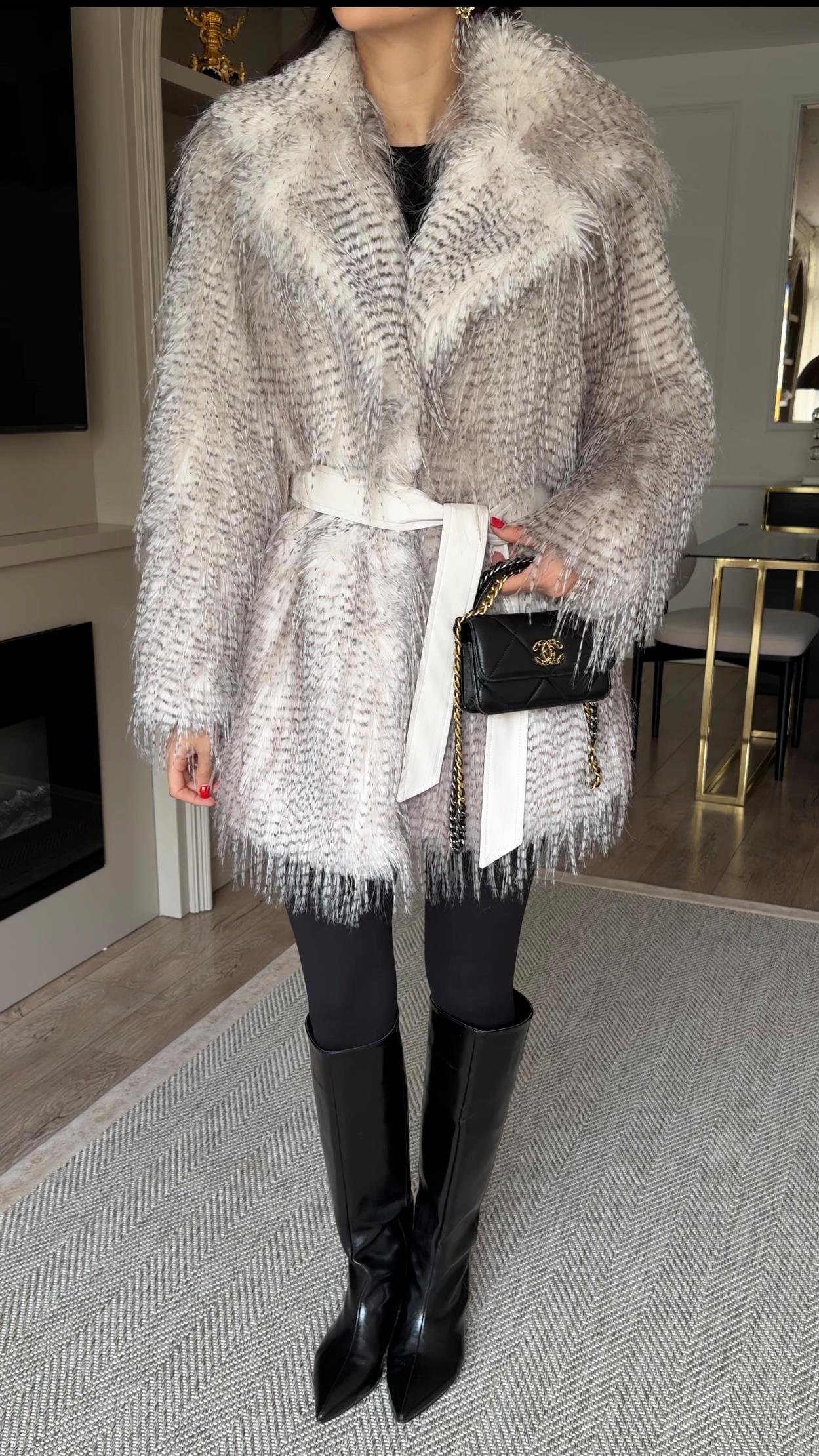 Gri Kırçıllı Tüylü Özel Seri Kürk