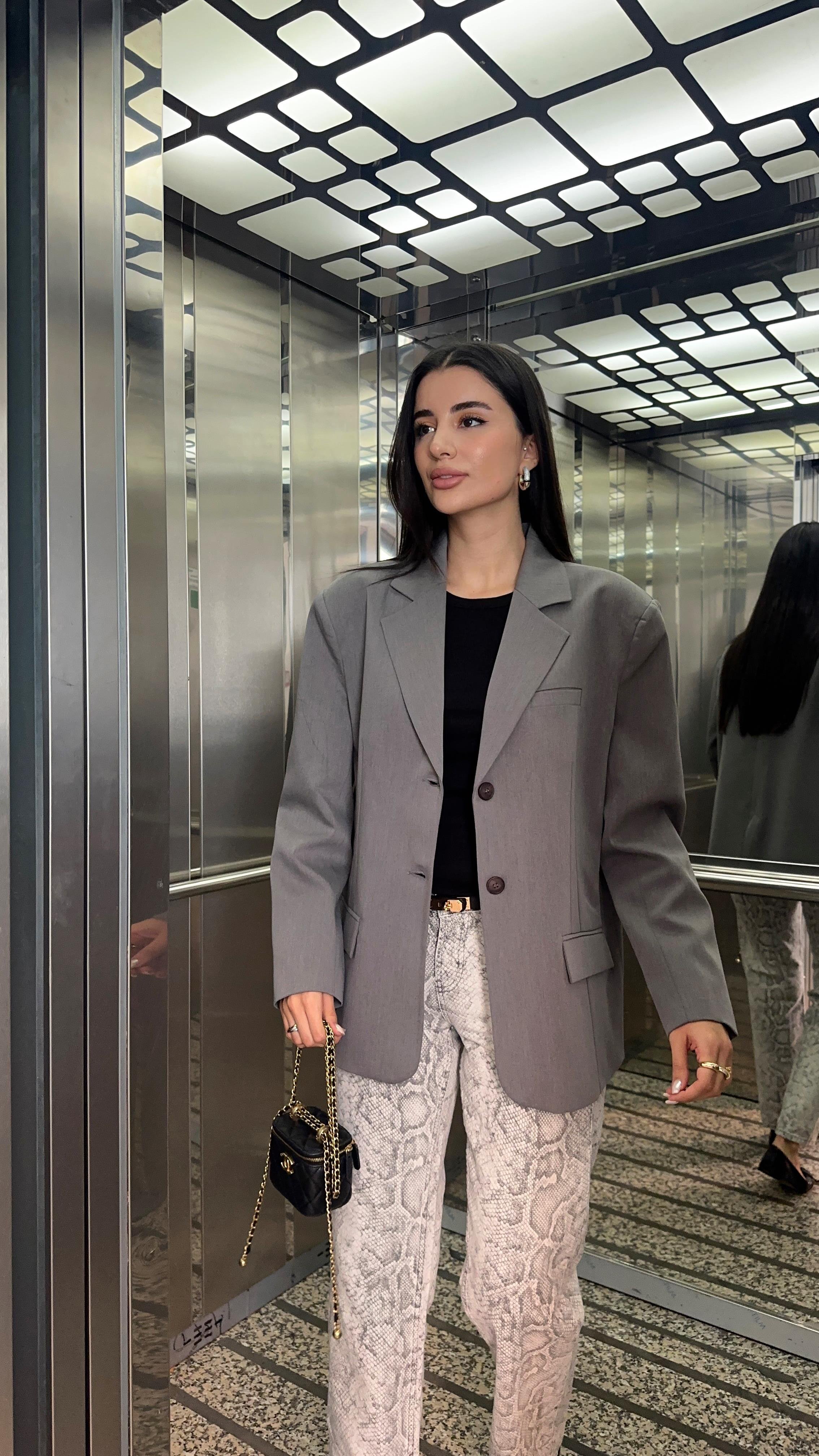 Gri Premium Blazer Ceket