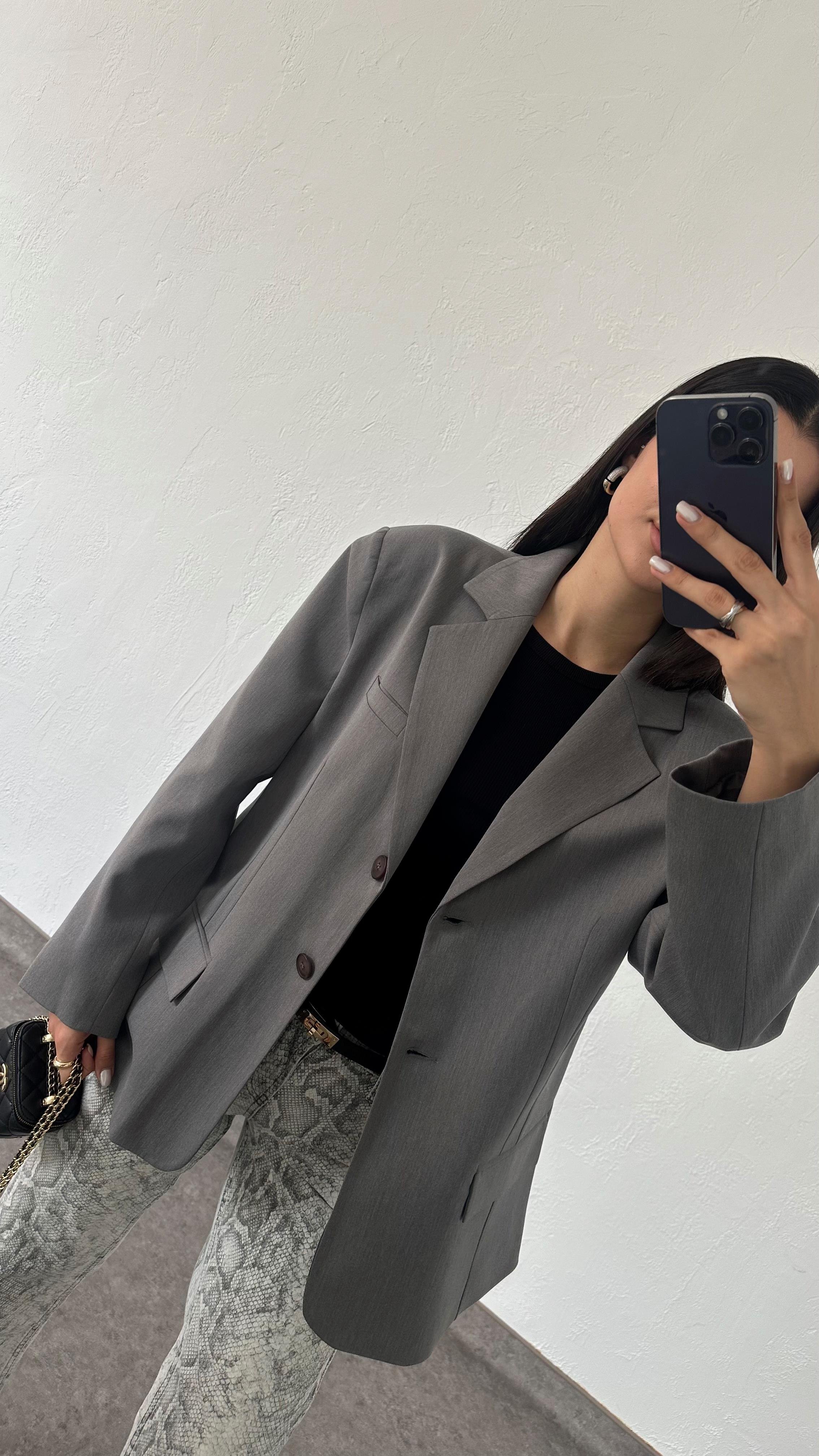 Gri Premium Blazer Ceket