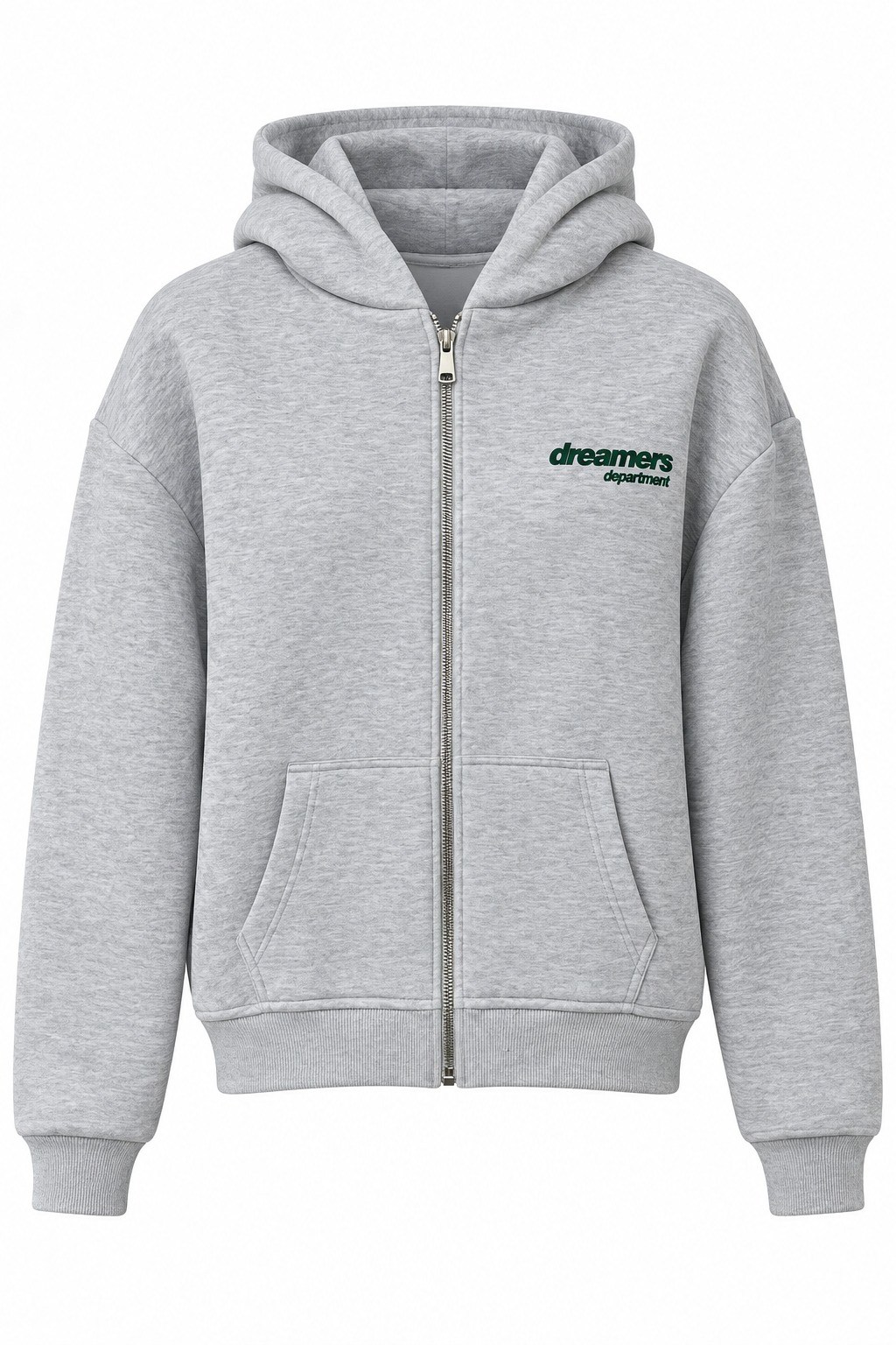 Gri Sırt Baskı Kapüşonlu Sweatshirt