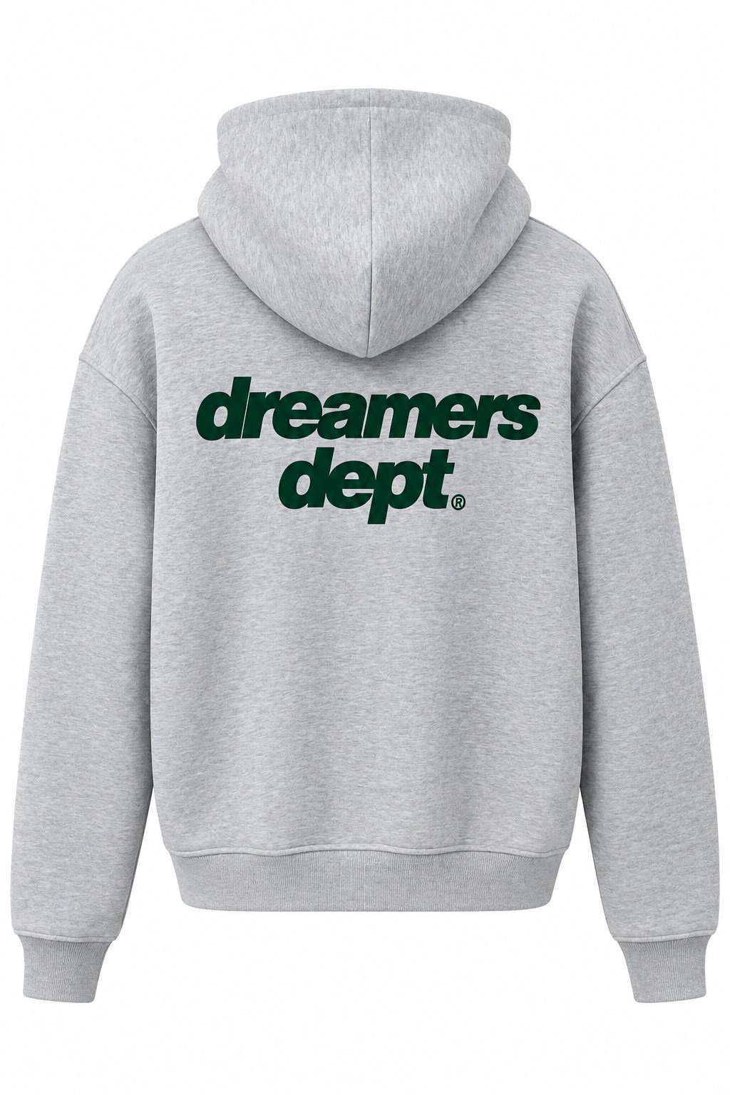Gri Sırt Baskı Kapüşonlu Sweatshirt