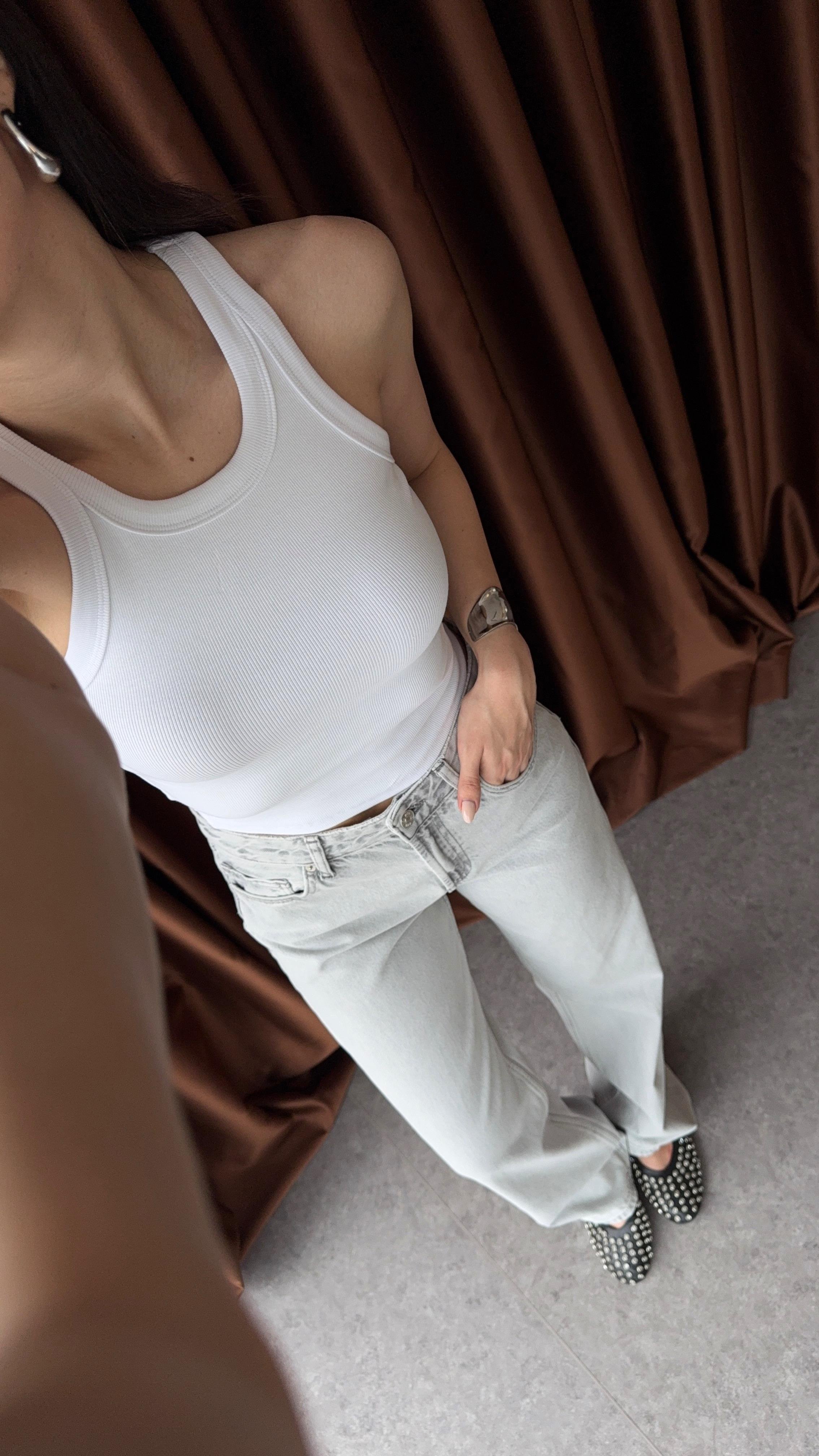 Halter Yaka Basic Beyaz Atlet