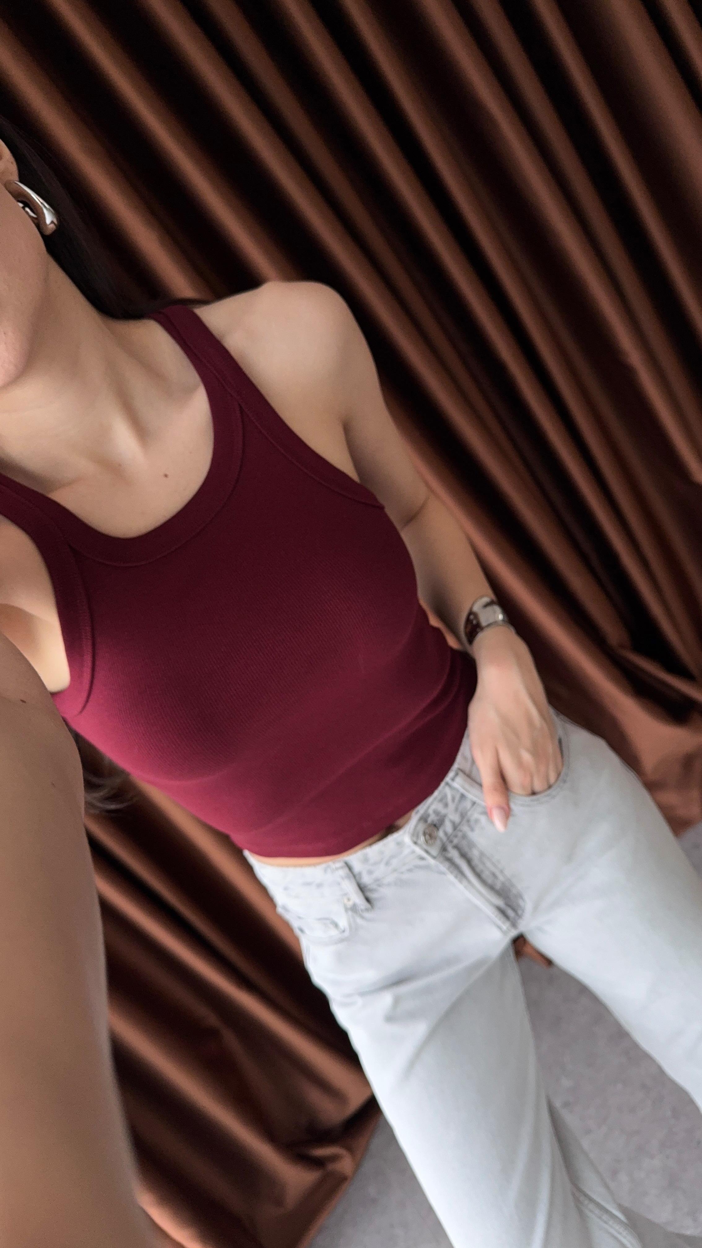 Halter Yaka Basic Bordo Atlet