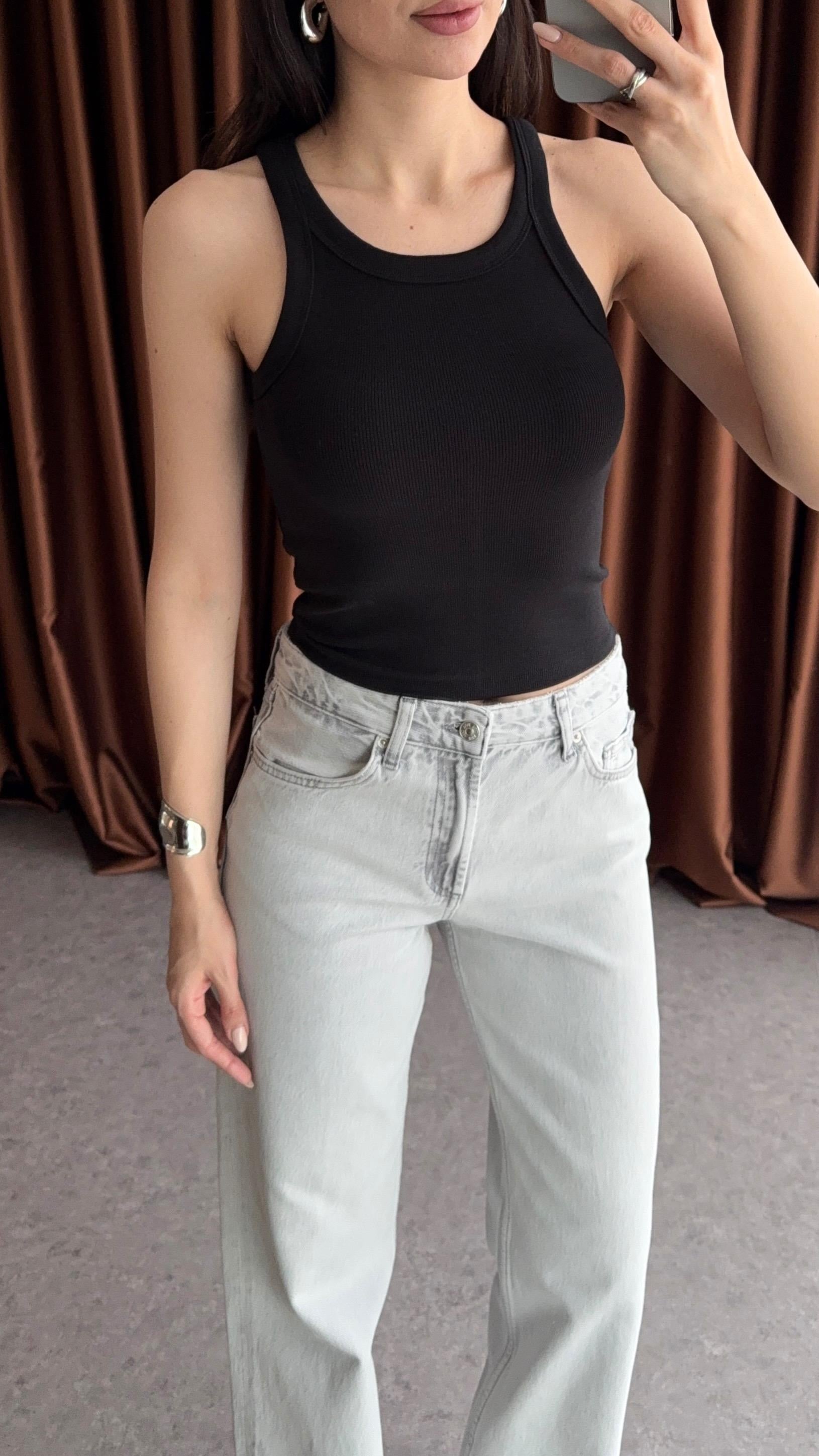 Halter Yaka Basic Siyah Atlet