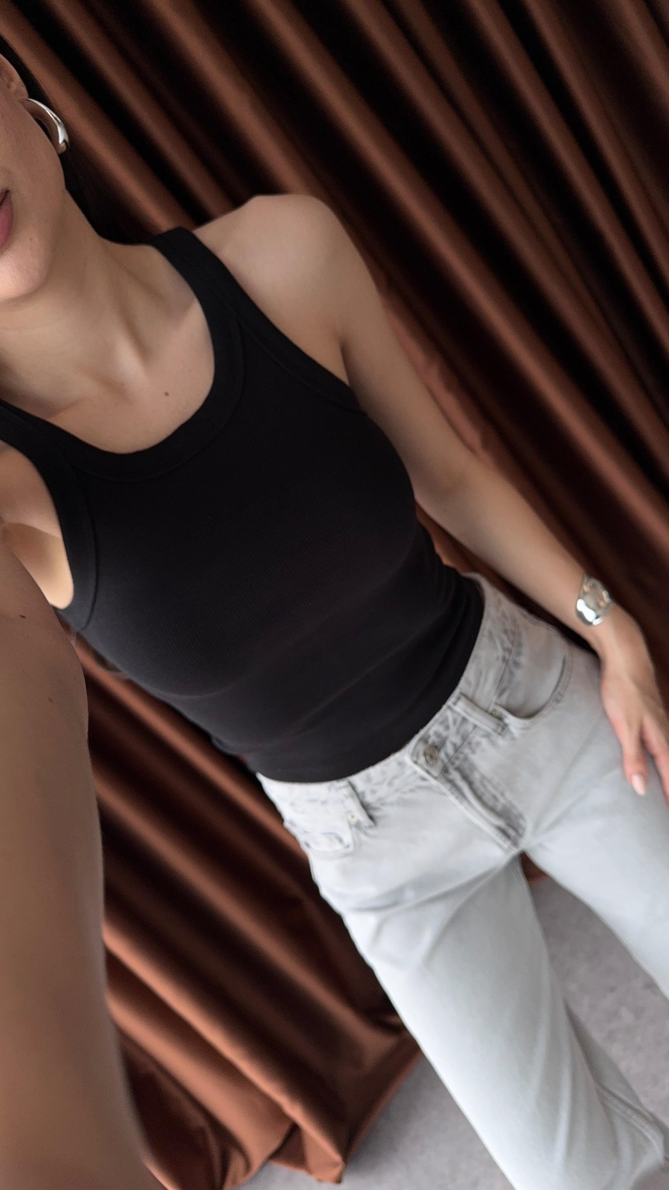 Halter Yaka Basic Siyah Atlet