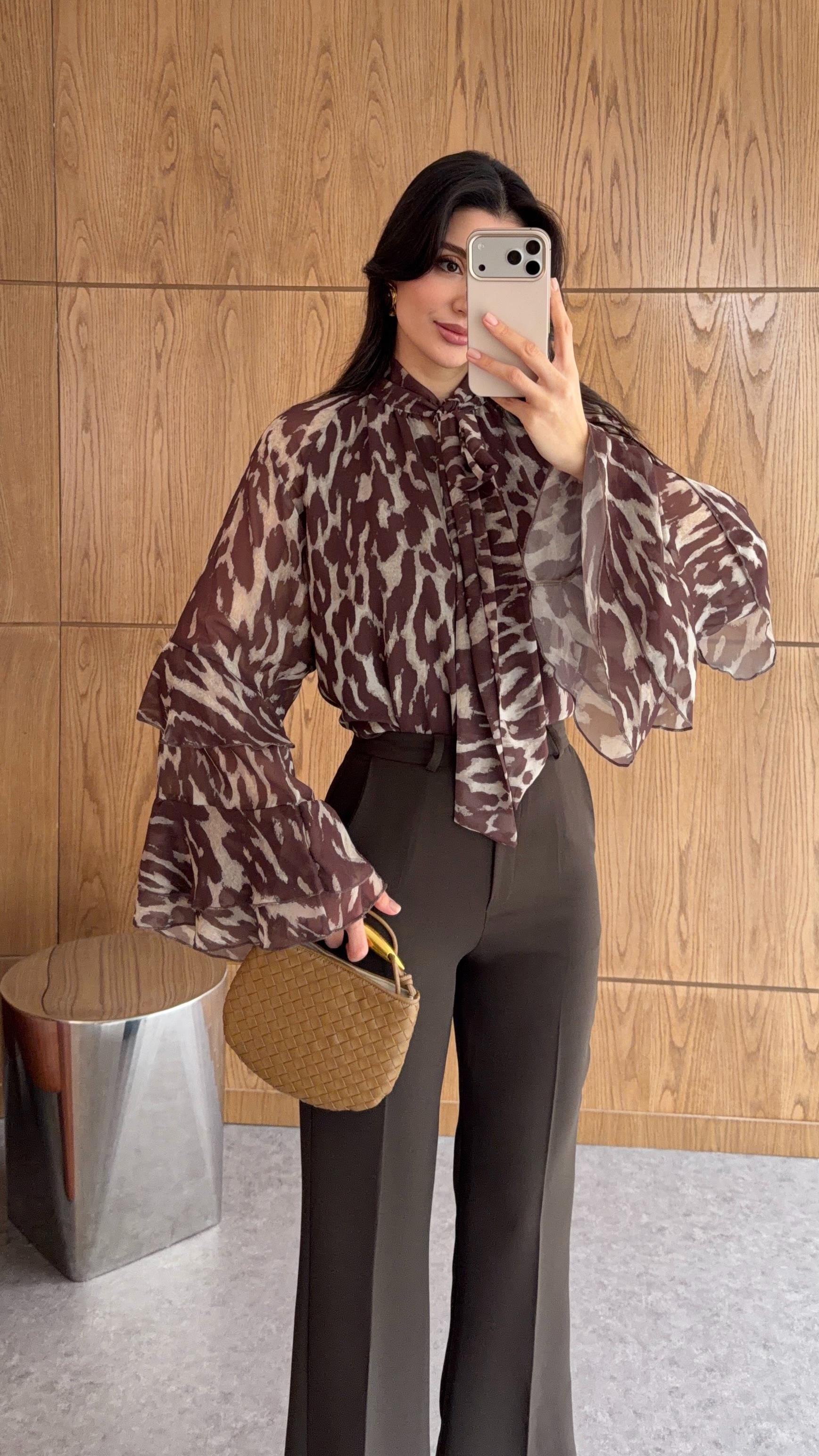 İspanyol Kol Kahverengi Bluz