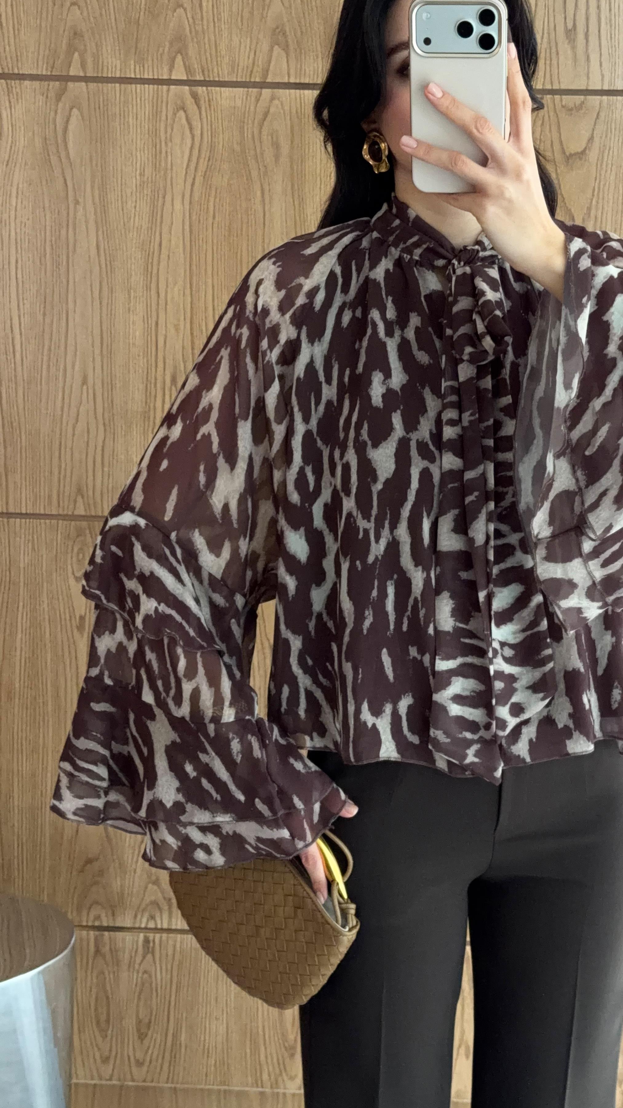 İspanyol Kol Kahverengi Bluz