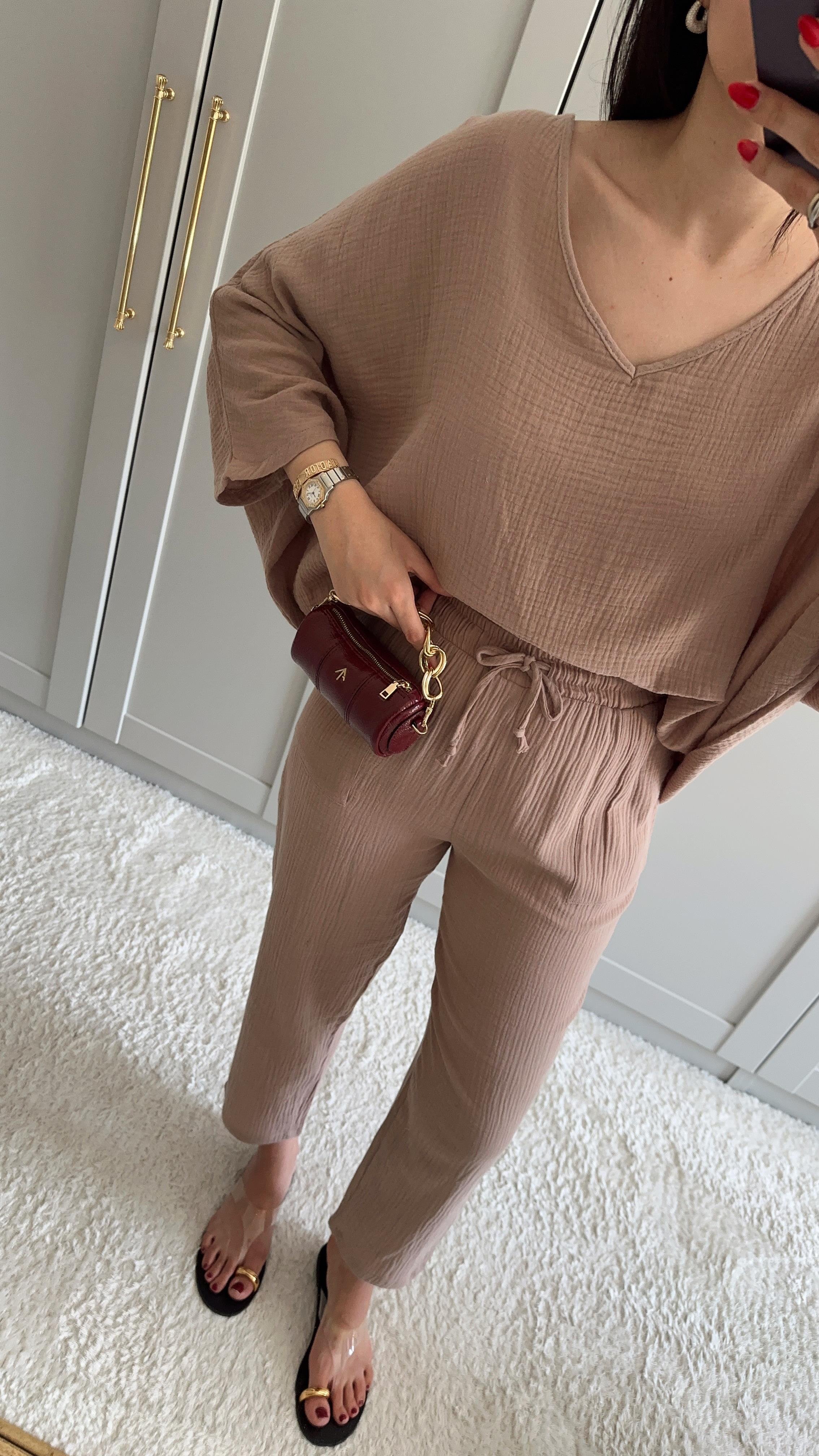 Kahverengi Müslin Takım