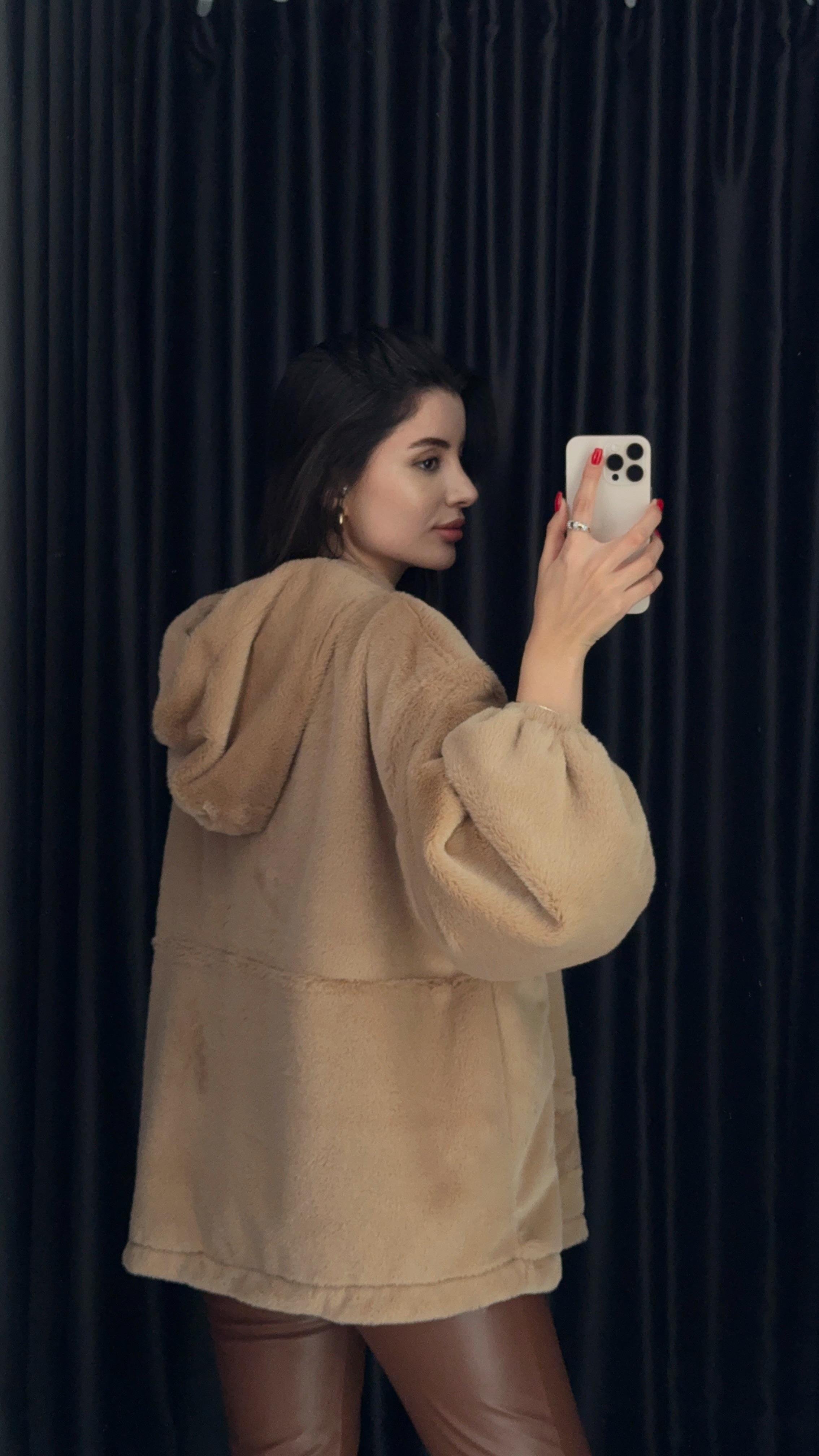 Kahverengi Peluş Sweatshirt