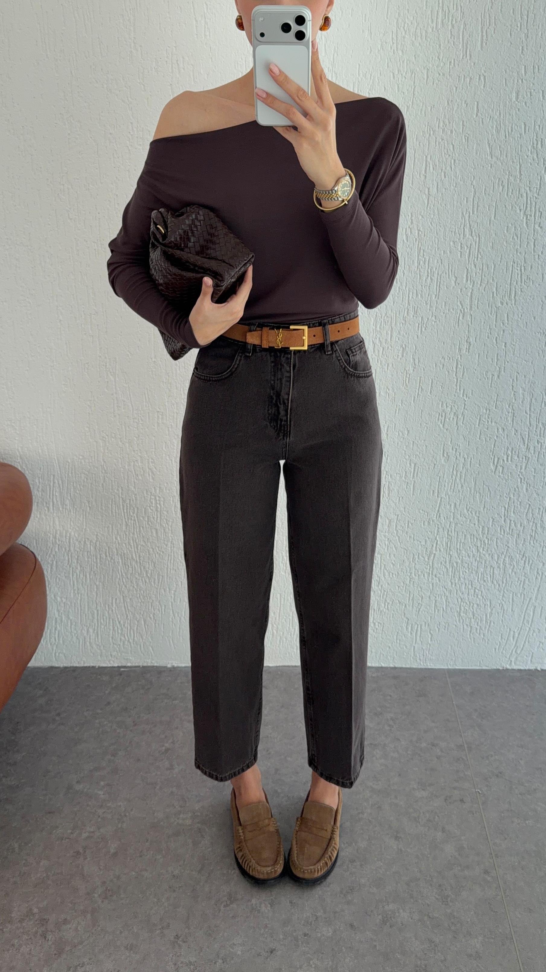 Kahverengi Skatter Jean