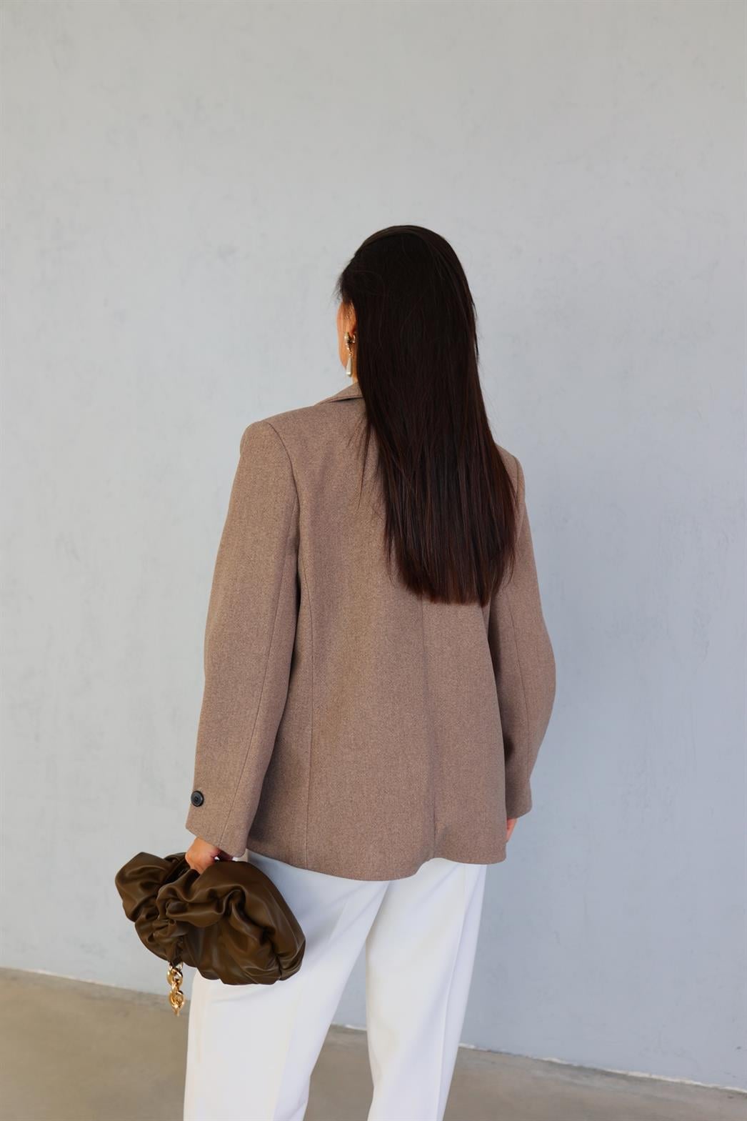 Kaşe Astarlı Vizon Blazer