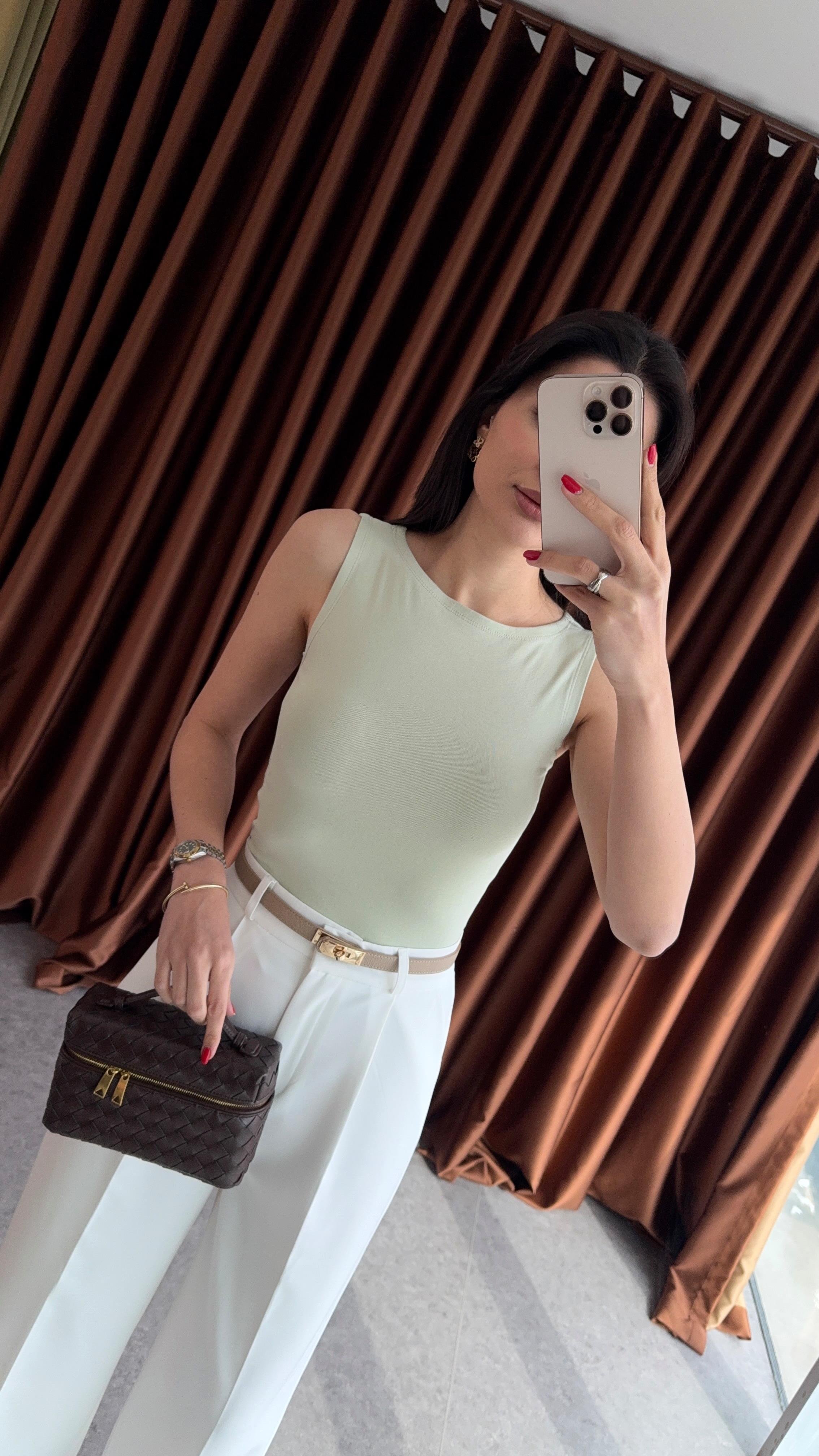 Kayık Yaka Su Yeşili Dilvin Basic Bluz