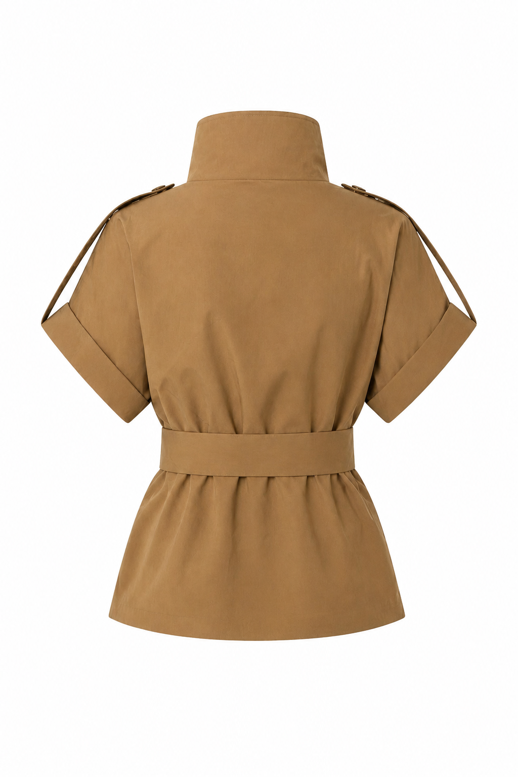 Kemerli Camel Premium Trenç Yelek