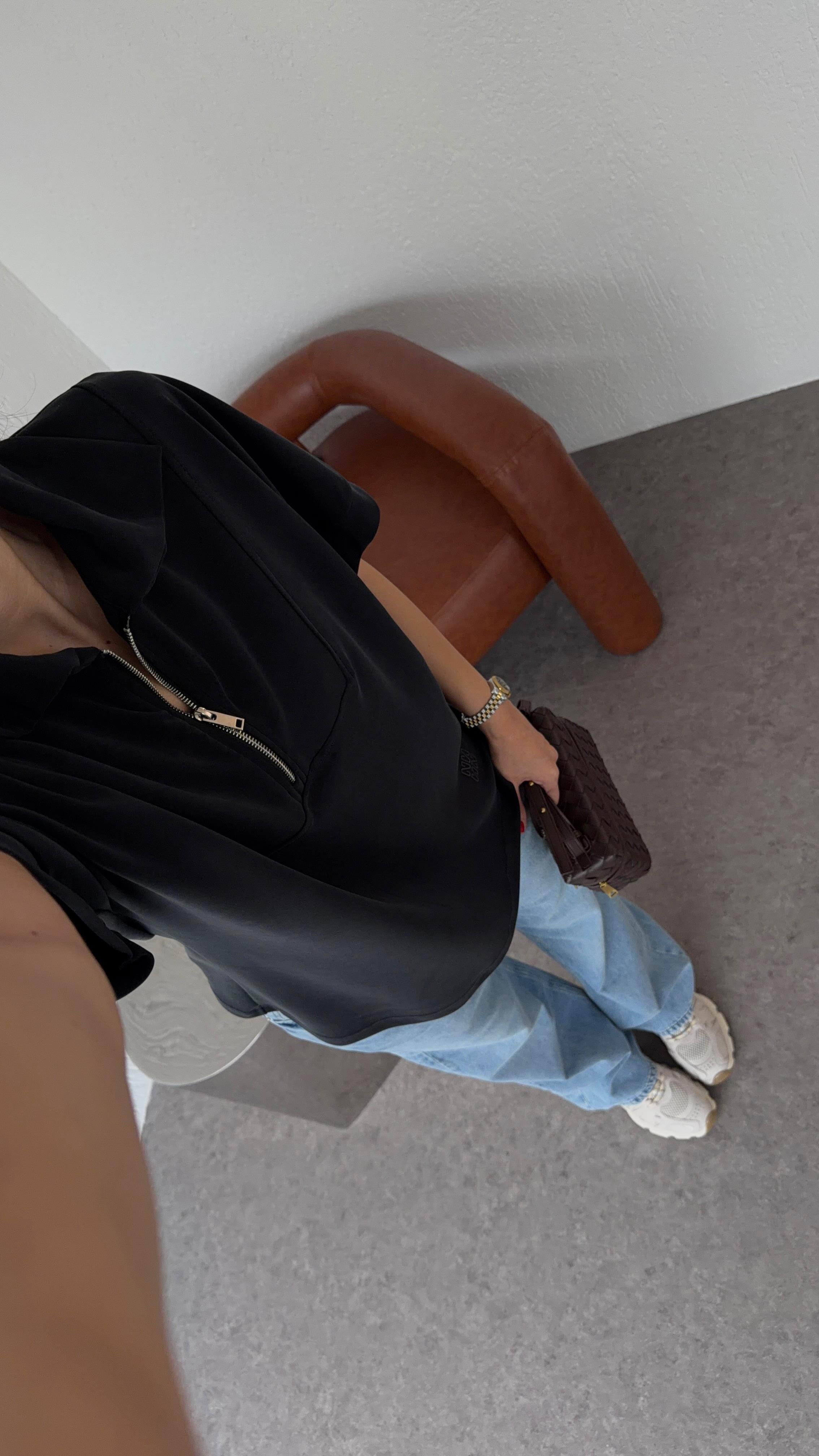 Kısa Kollu Modal Antrasit Sweat
