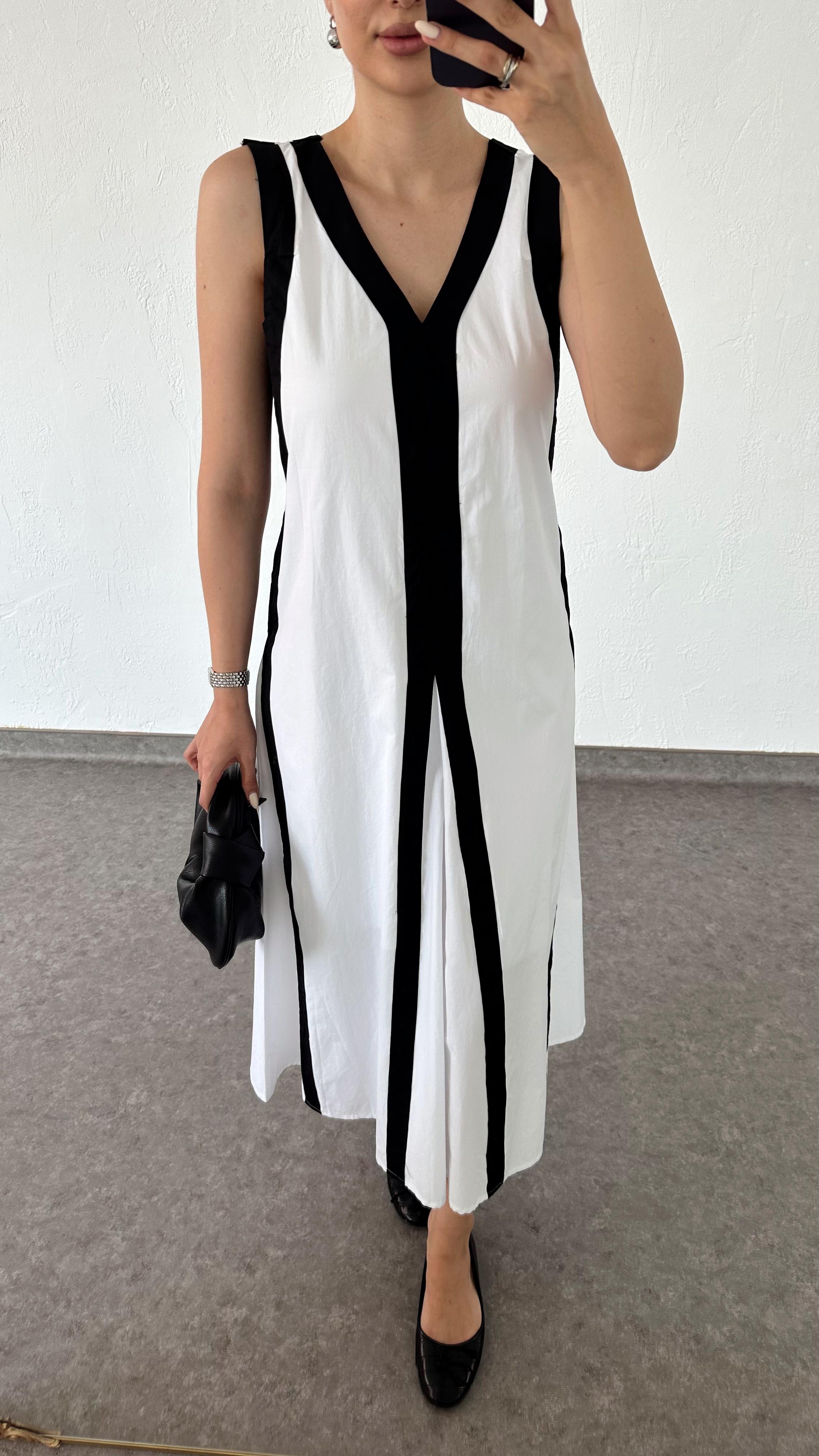 Kontrast Poplin Elbise