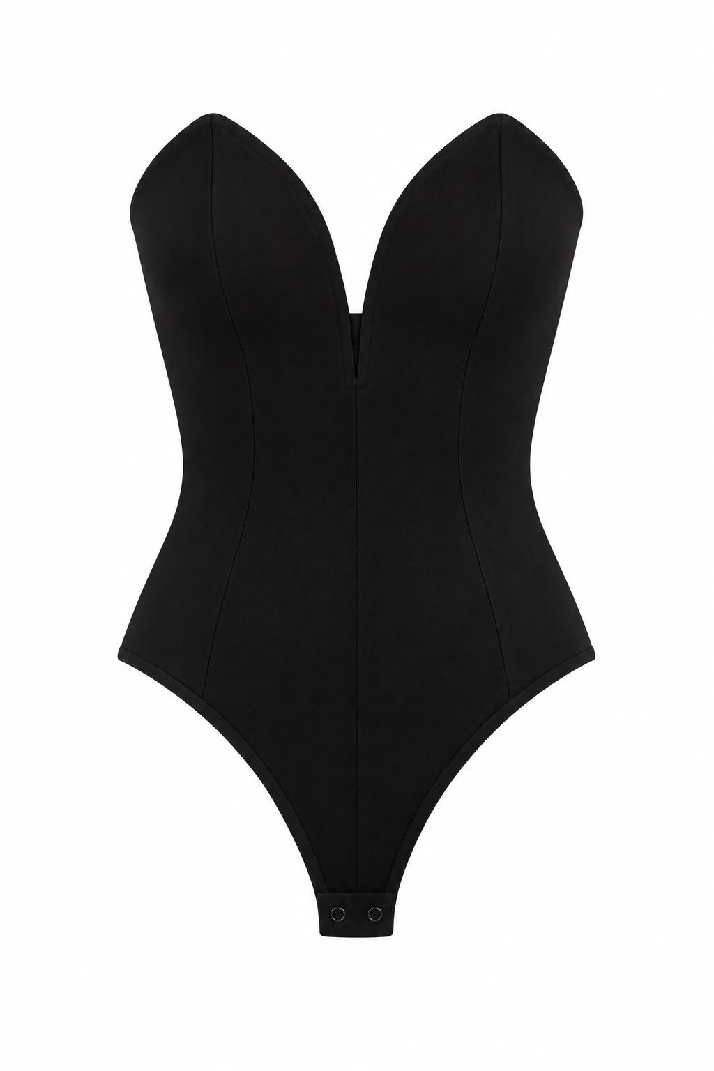 Korse Form Siyah Bodysuit