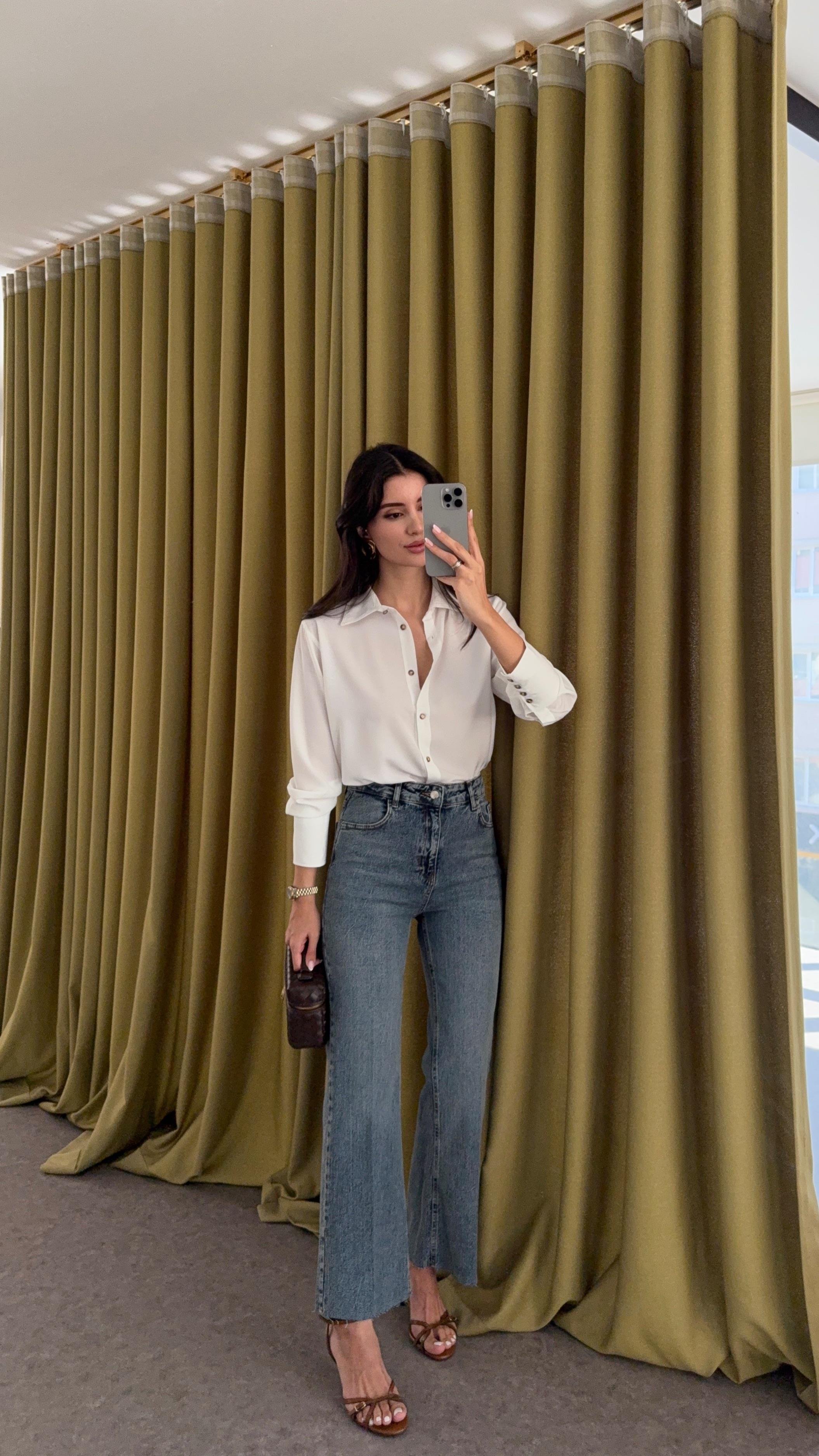 Koyu Kar Yıkamalı Flare Jean