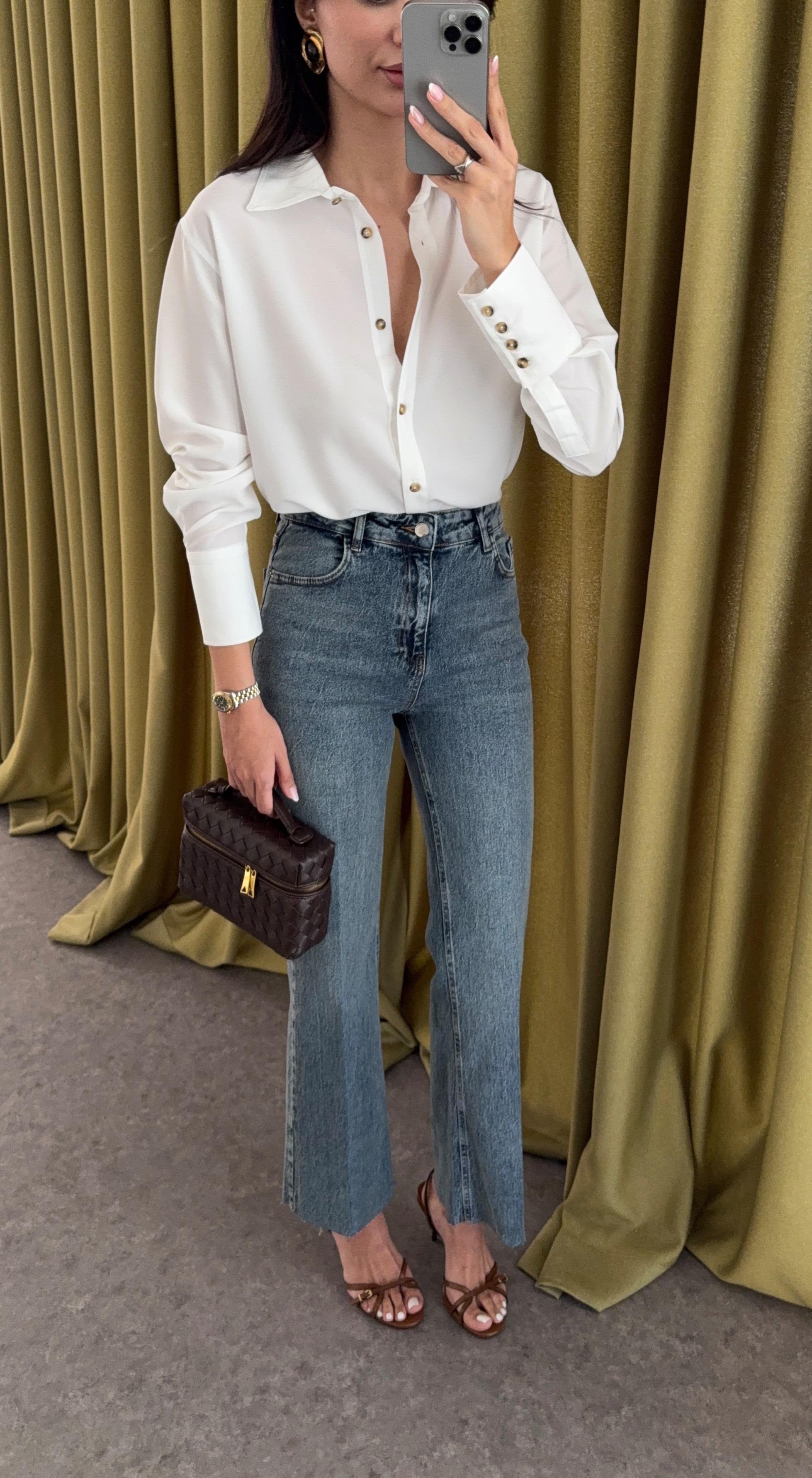 Koyu Kar Yıkamalı Flare Jean