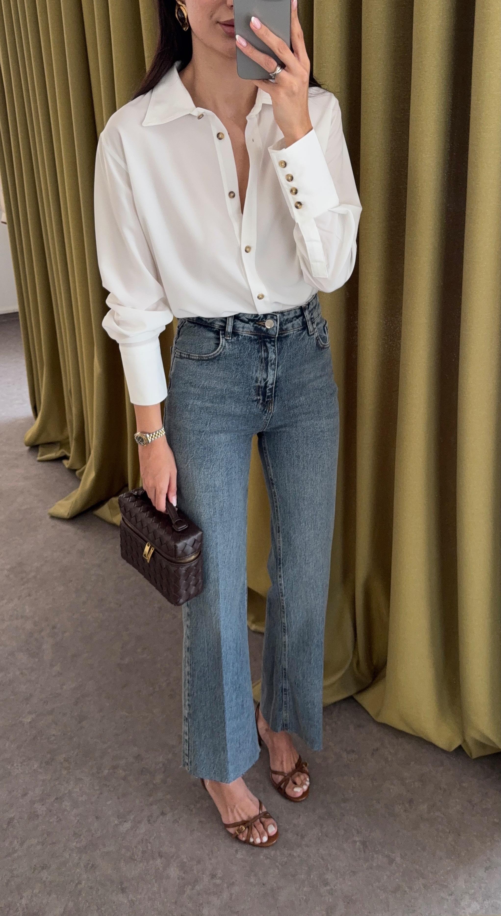 Koyu Kar Yıkamalı Flare Jean