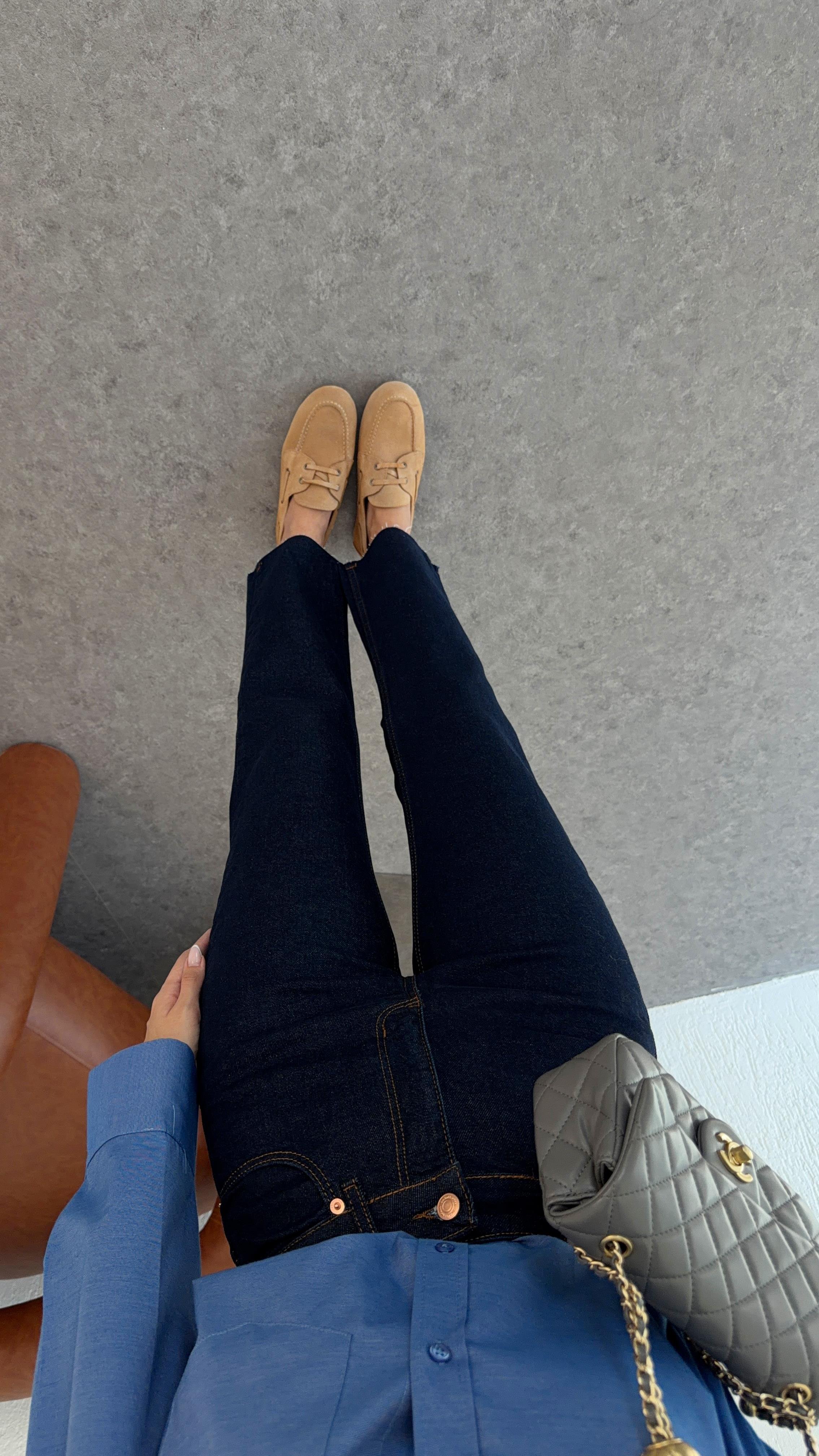 Koyu Lacivert Momfit Jean