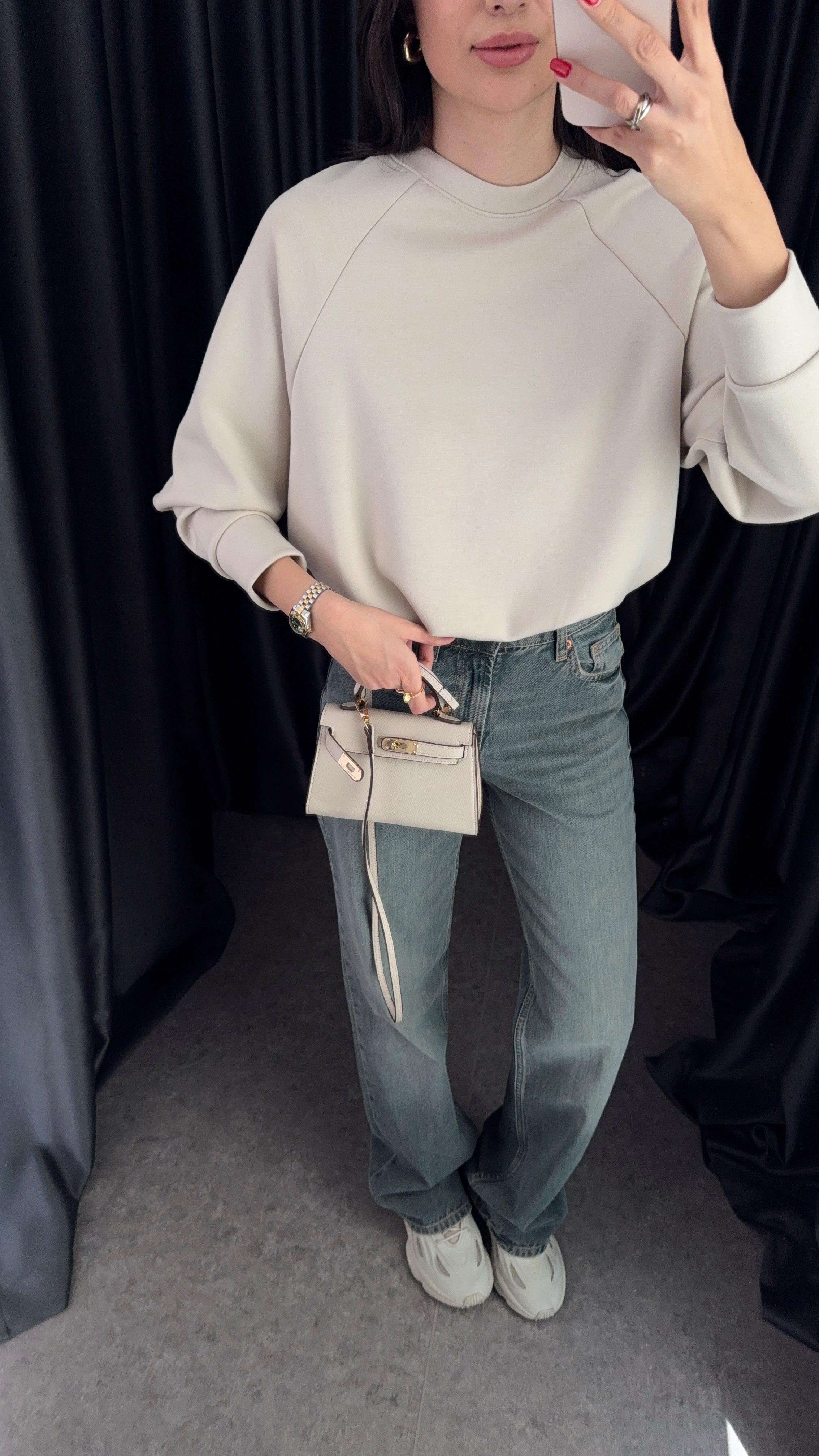 Krem Sweat Bodysuit