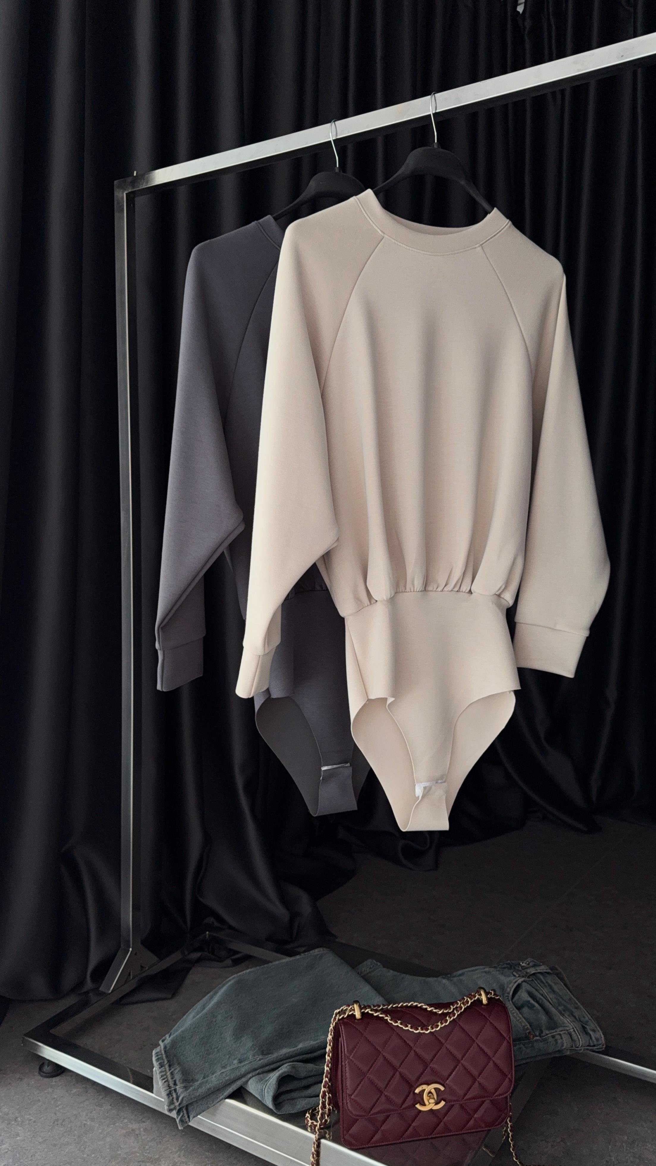 Krem Sweat Bodysuit