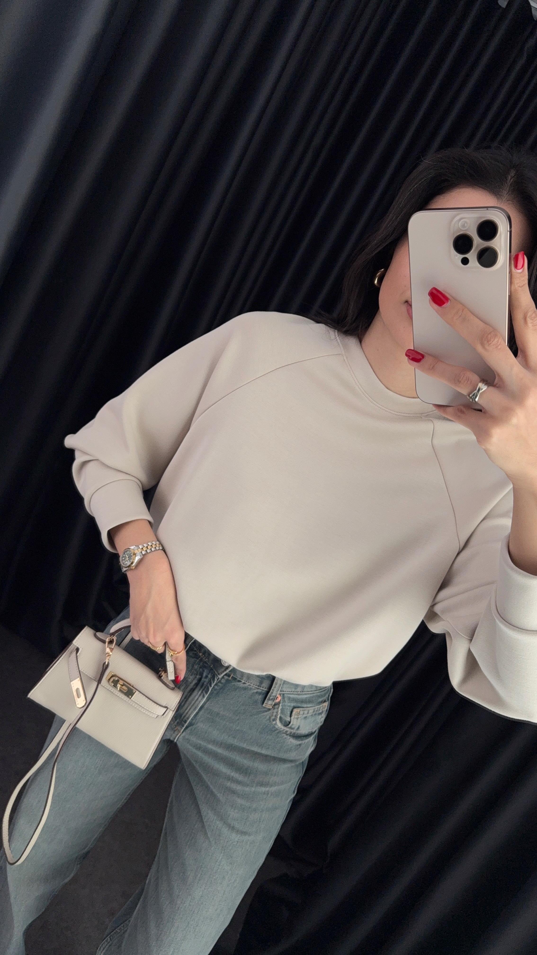 Krem Sweat Bodysuit