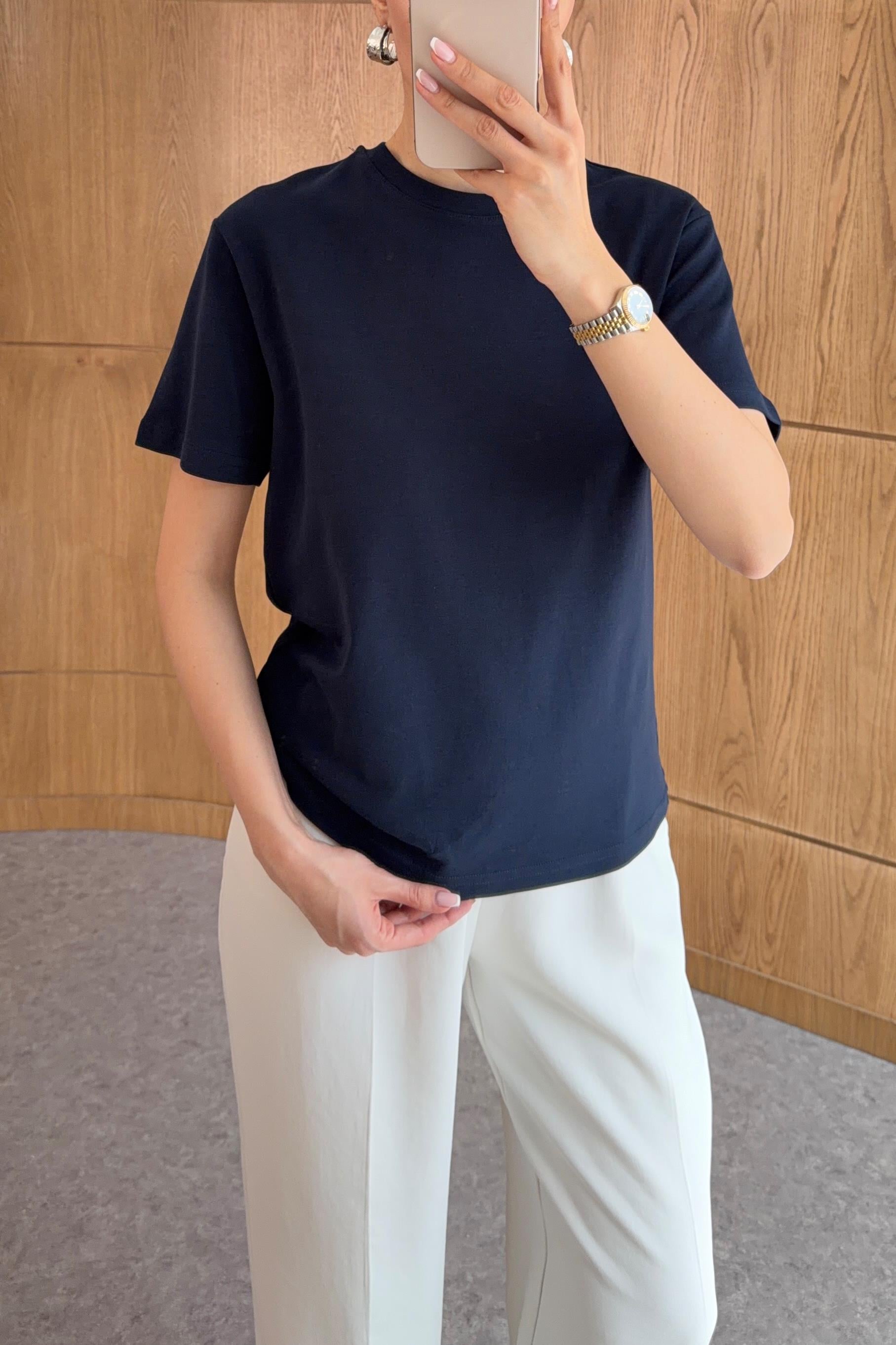 Lacivert Basic Premium Tshirt