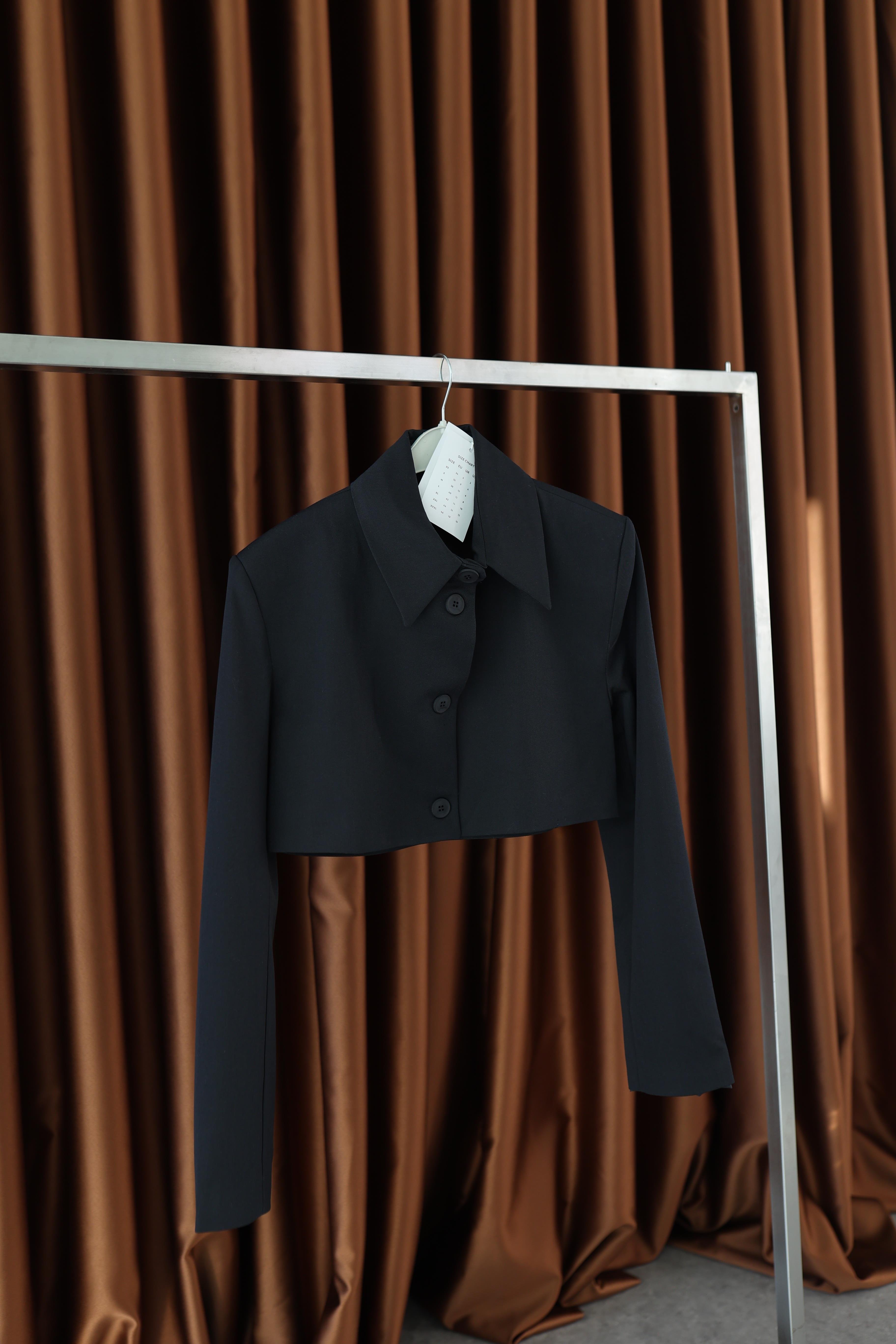 Lacivert Crop Ceket